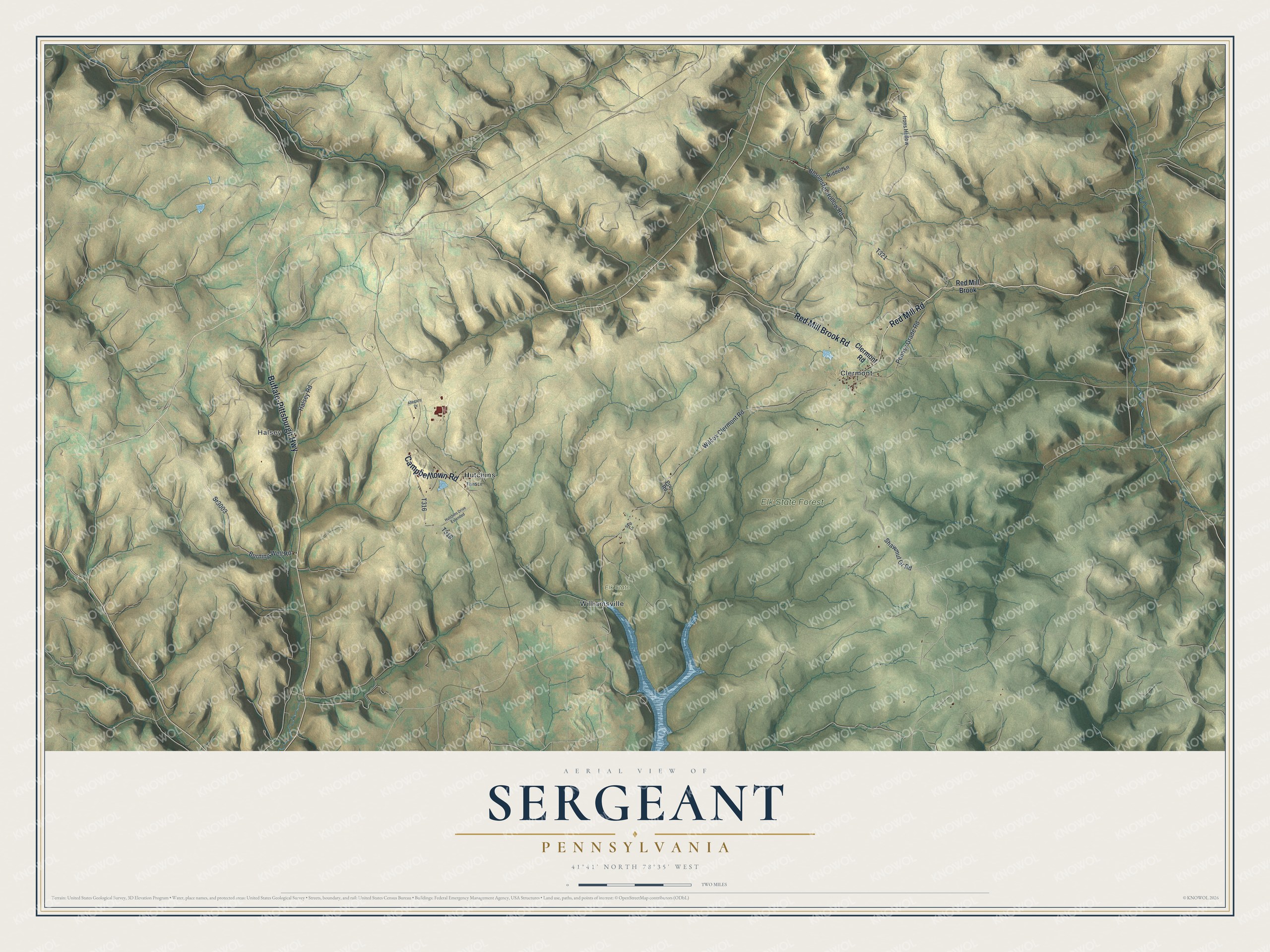Watermarked full-map preview of Sergeant, Pennsylvania