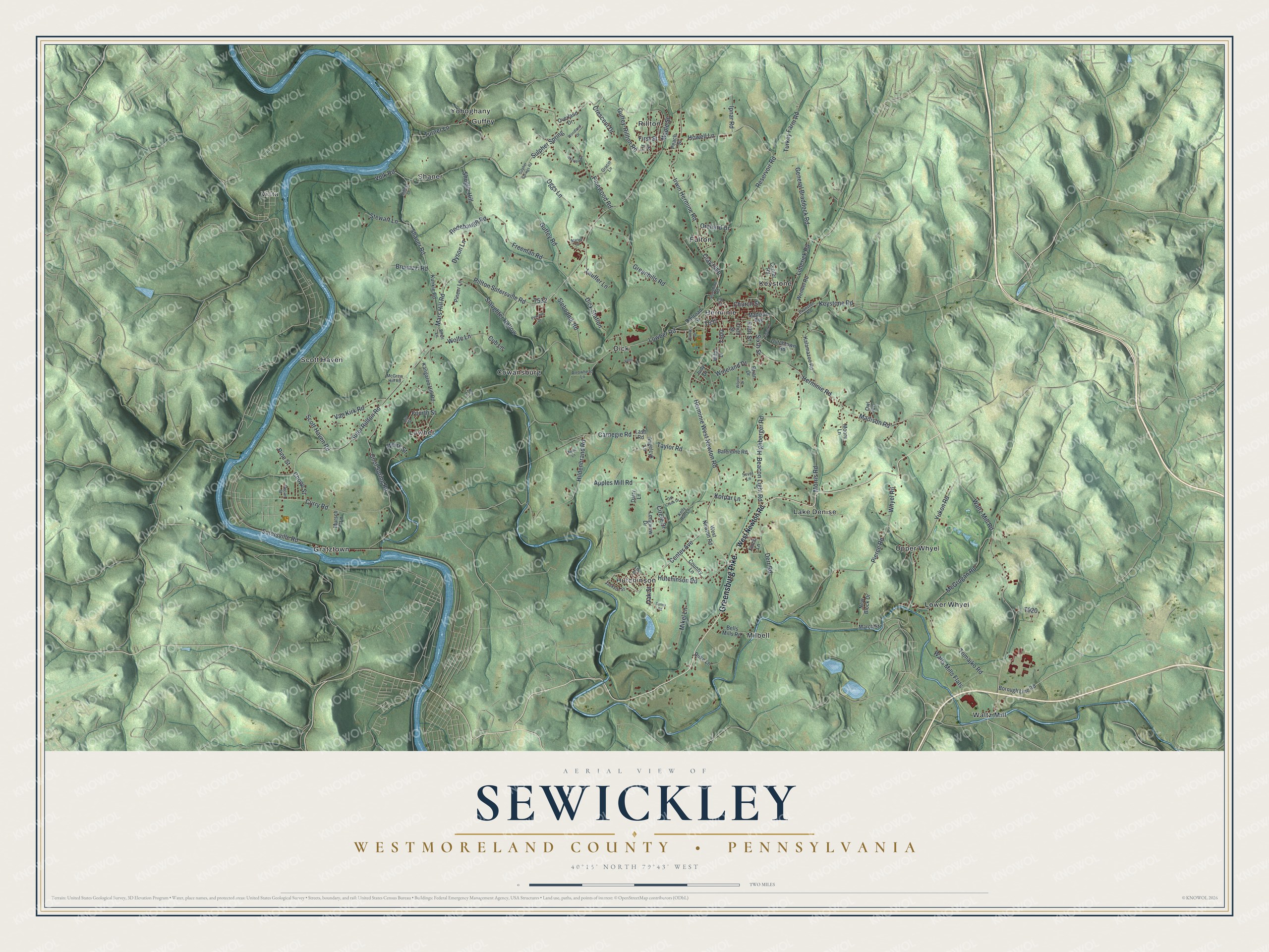 Watermarked full-map preview of Sewickley, Pennsylvania
