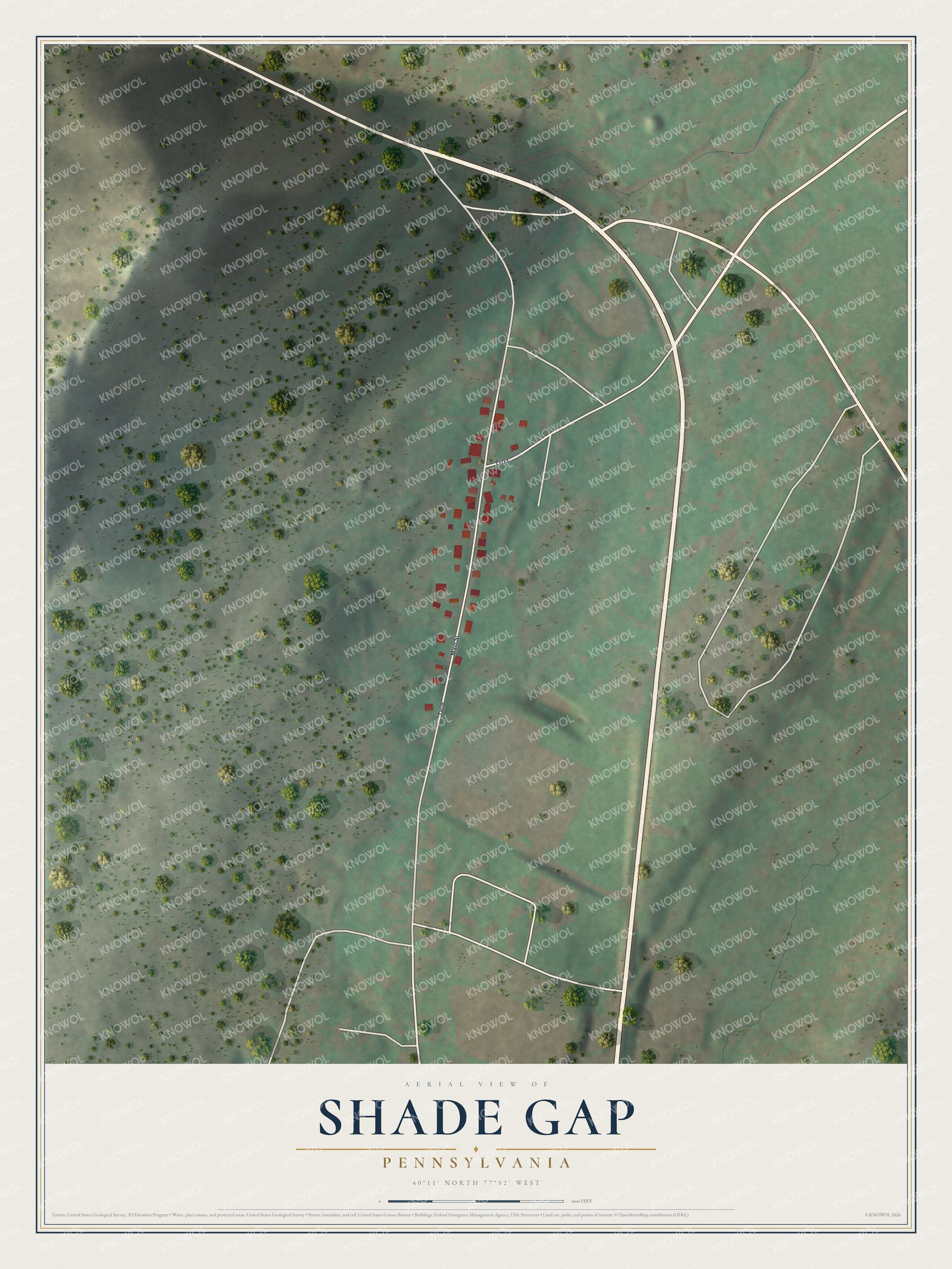 Watermarked full-map preview of Shade Gap, Pennsylvania