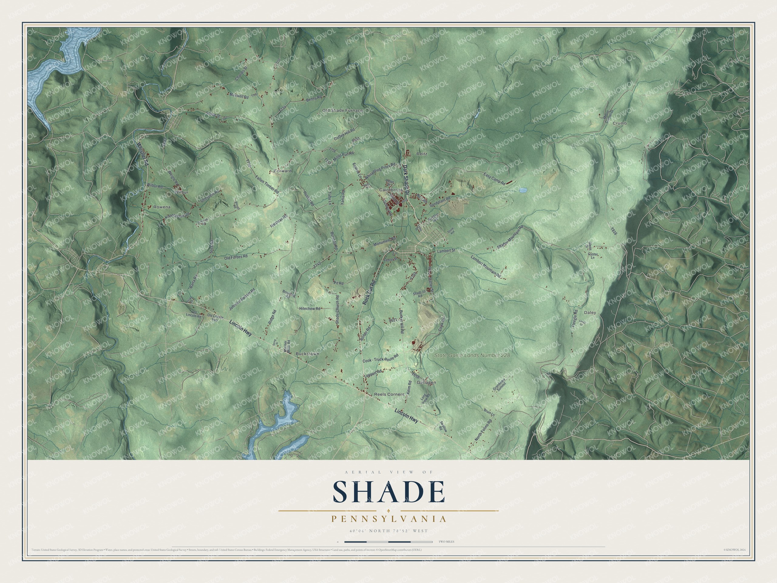 Watermarked full-map preview of Shade, Pennsylvania