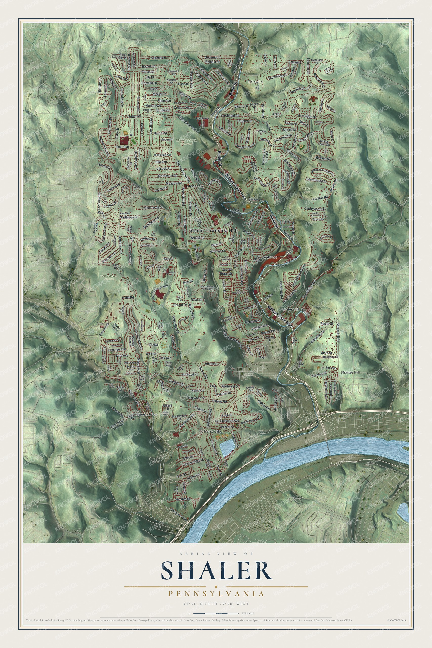Watermarked full-map preview of Shaler, Pennsylvania