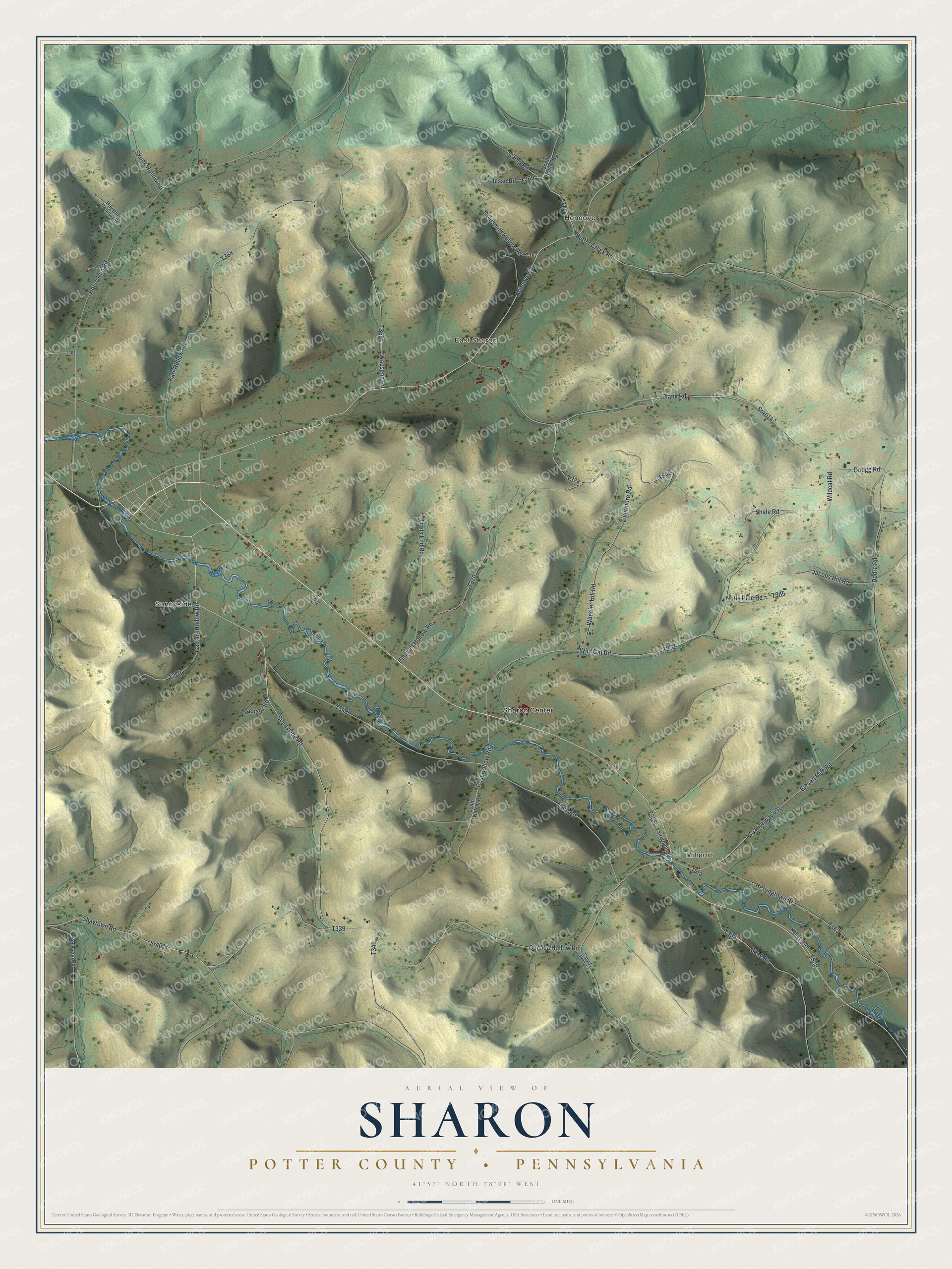 Watermarked full-map preview of Sharon, Pennsylvania