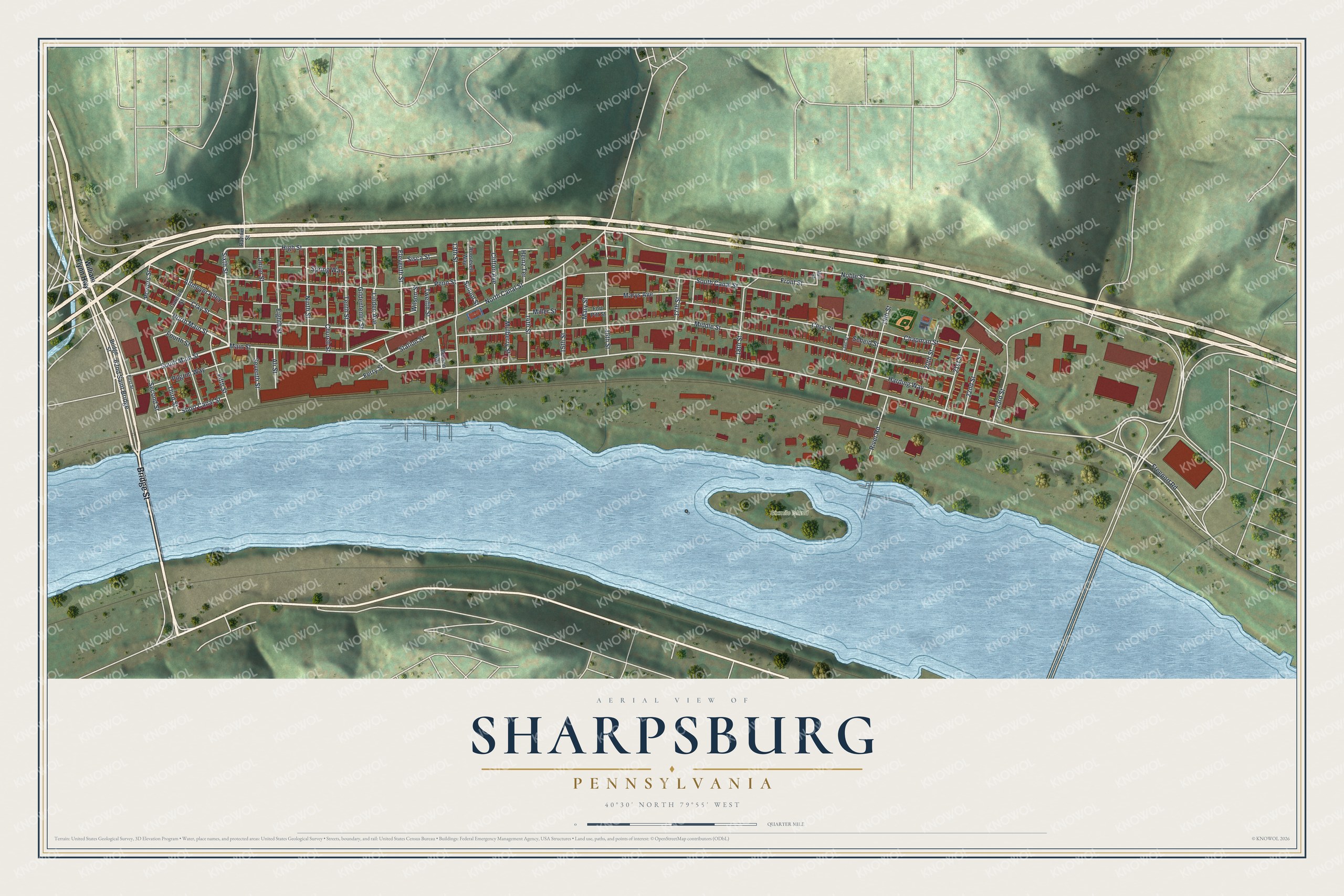 Watermarked full-map preview of Sharpsburg, Pennsylvania