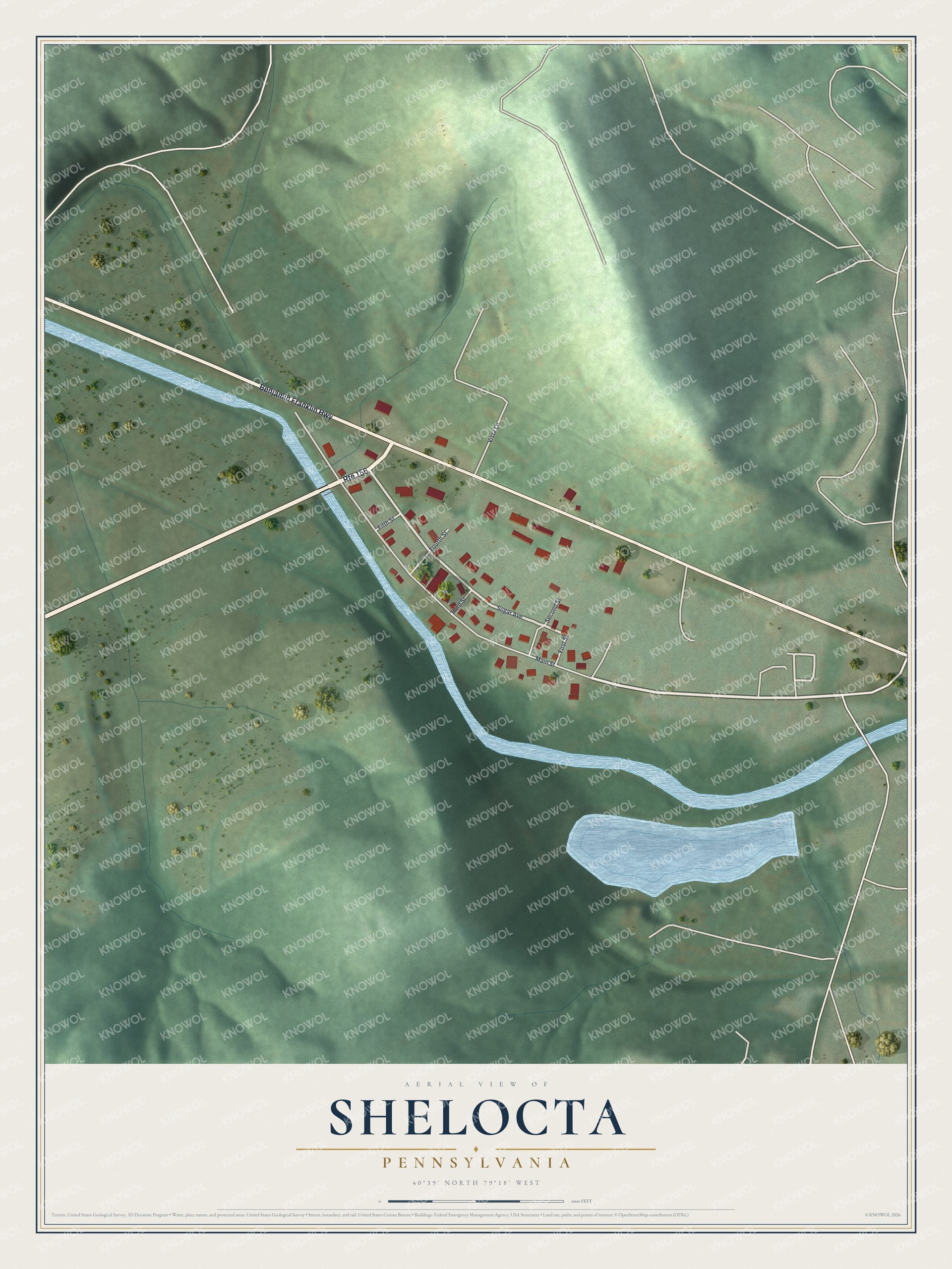 Watermarked full-map preview of Shelocta, Pennsylvania