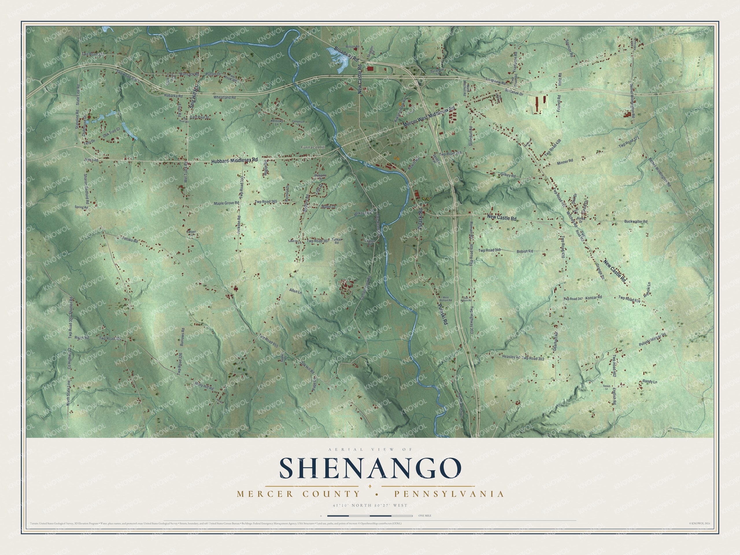 Watermarked full-map preview of Shenango, Pennsylvania