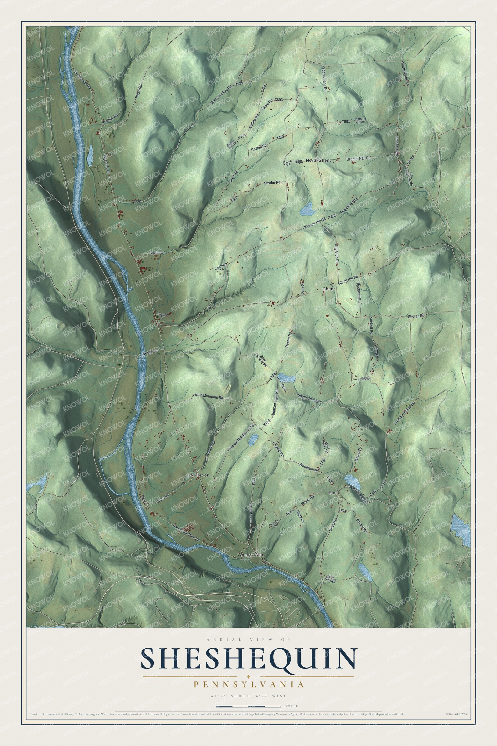 Watermarked full-map preview of Sheshequin, Pennsylvania