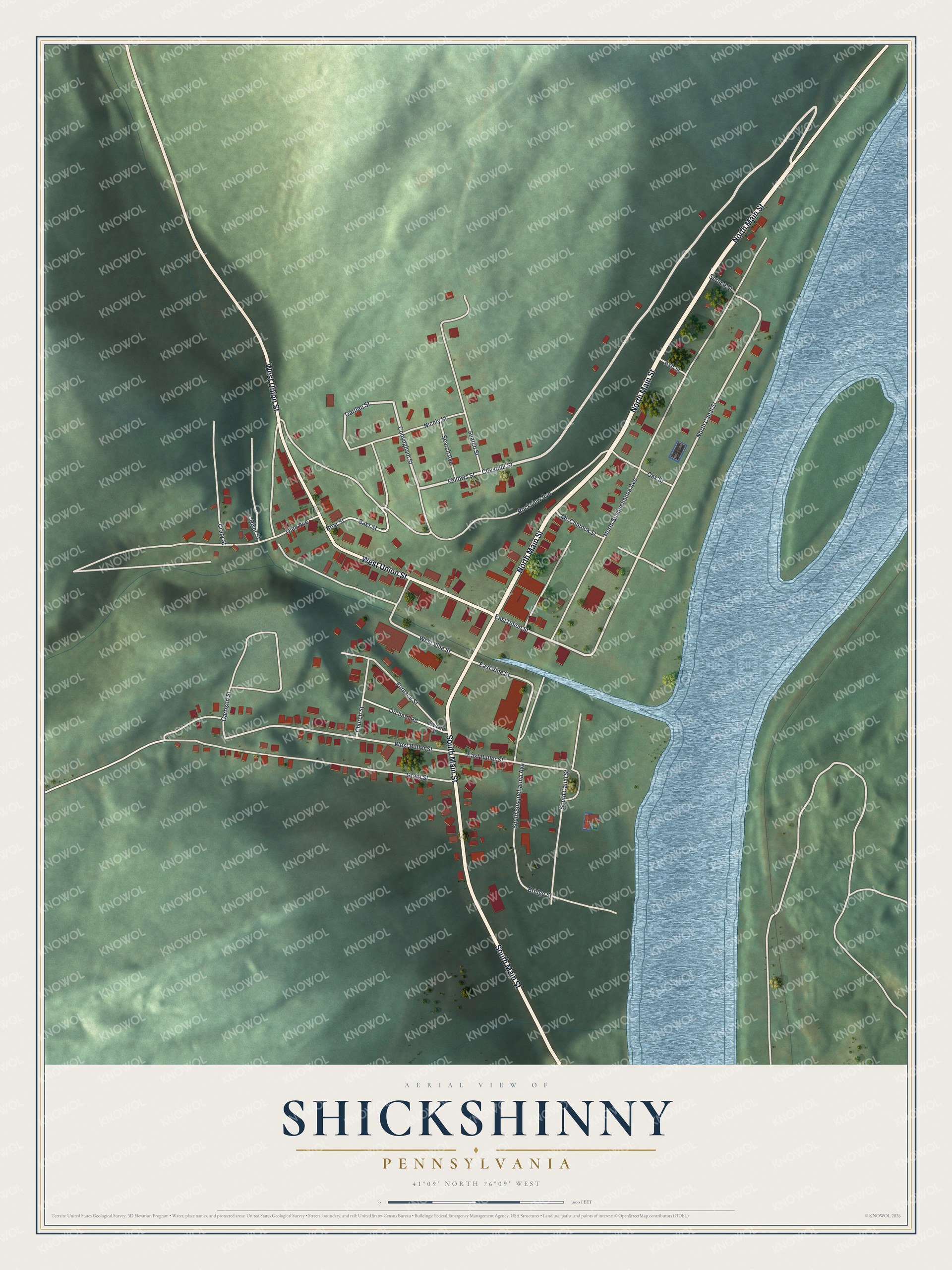 Watermarked full-map preview of Shickshinny, Pennsylvania