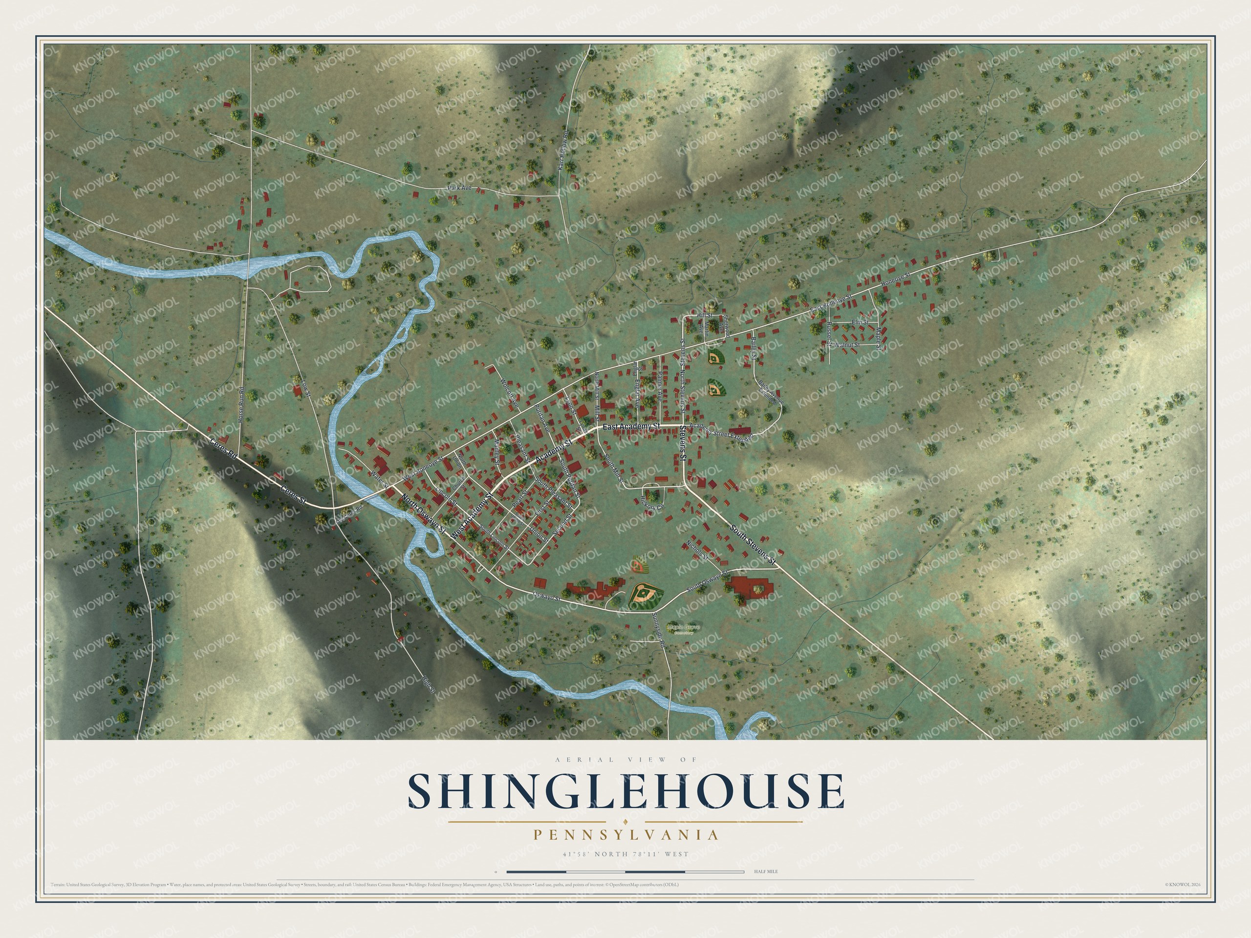 Watermarked full-map preview of Shinglehouse, Pennsylvania