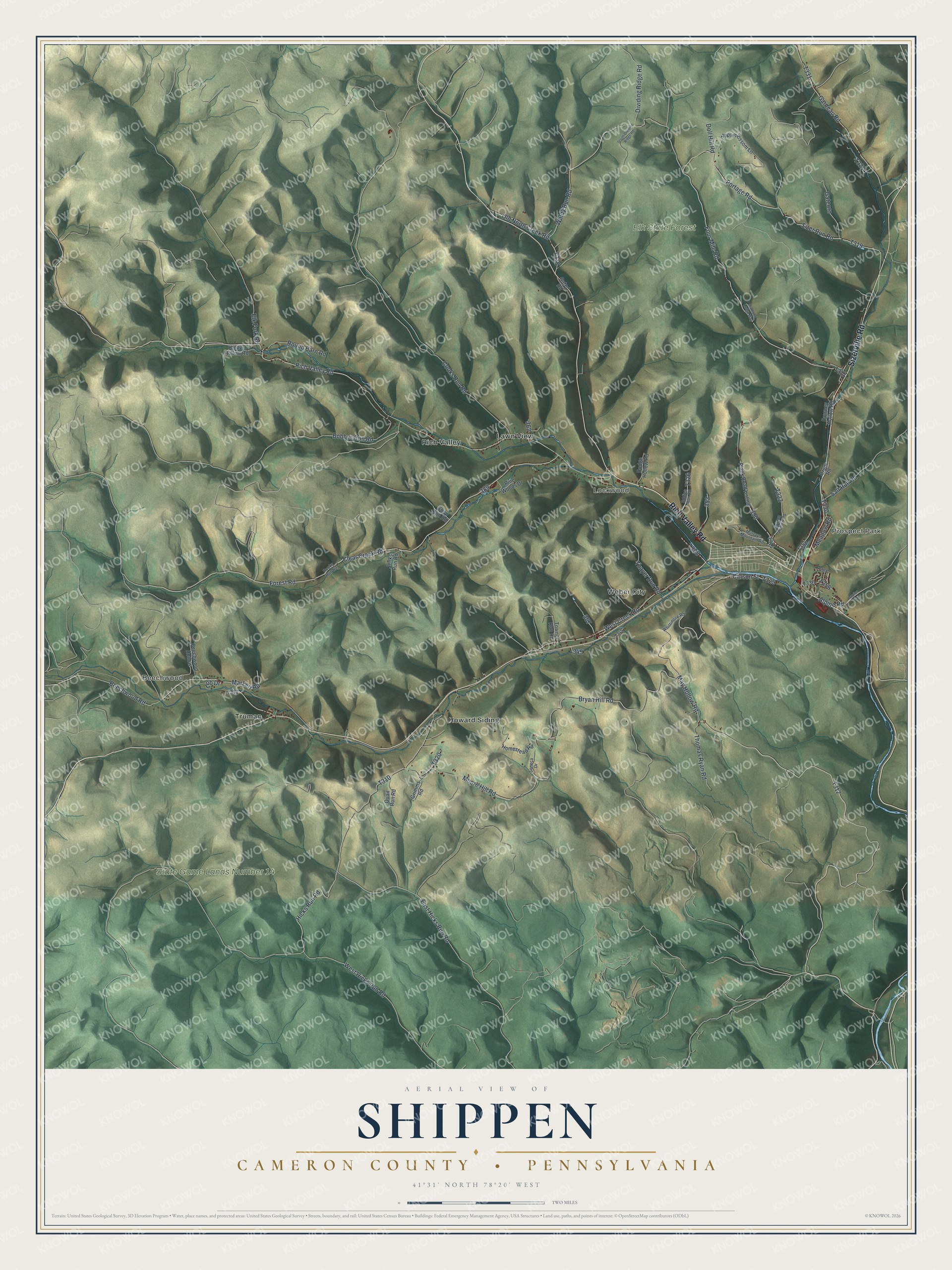 Watermarked full-map preview of Shippen, Pennsylvania