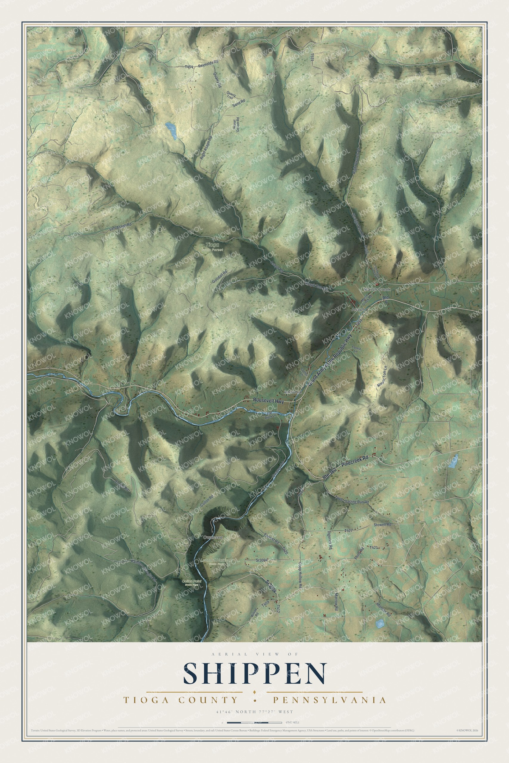 Watermarked full-map preview of Shippen, Pennsylvania