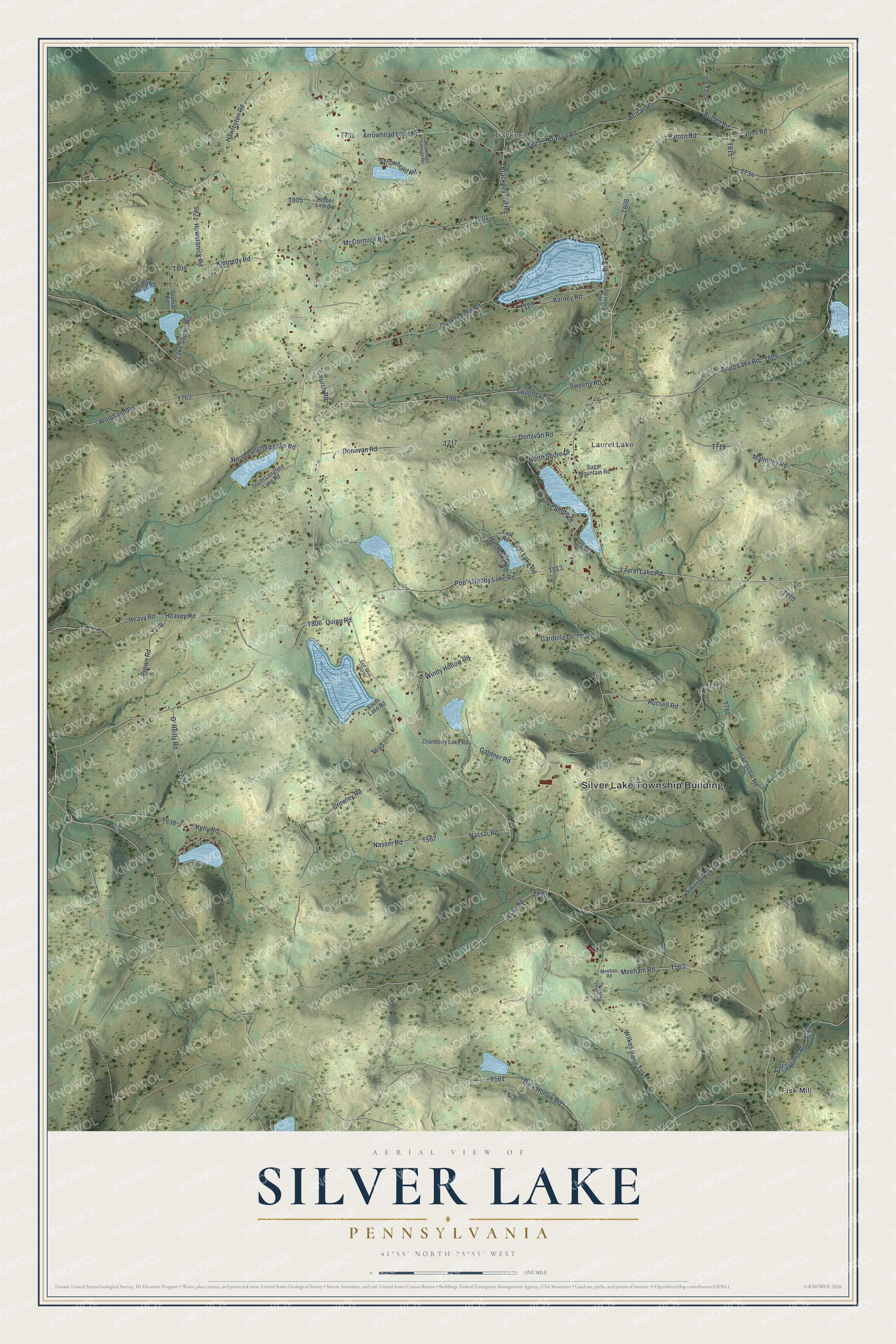 Watermarked full-map preview of Silver Lake, Pennsylvania