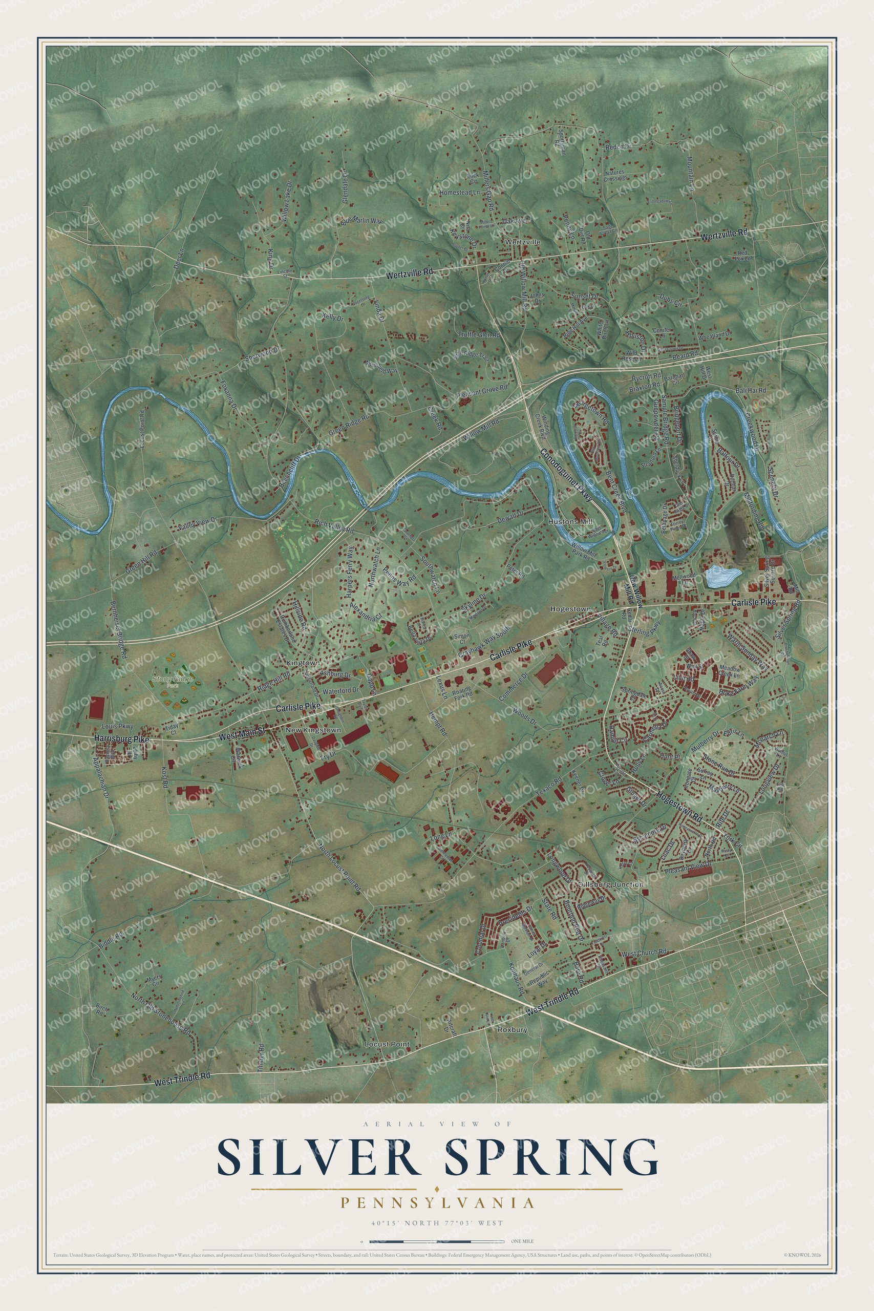 Watermarked full-map preview of Silver Spring, Pennsylvania