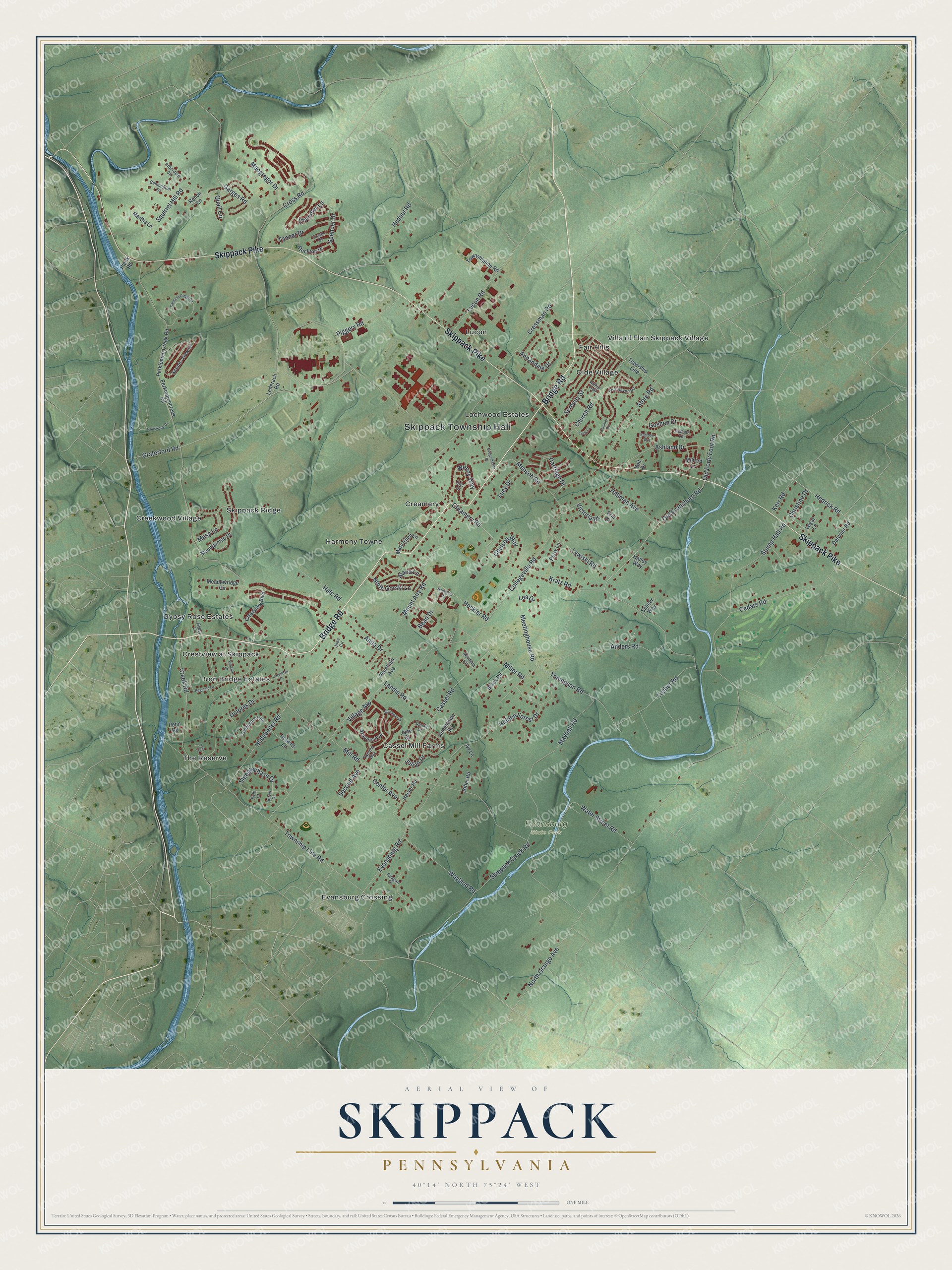 Watermarked full-map preview of Skippack, Pennsylvania