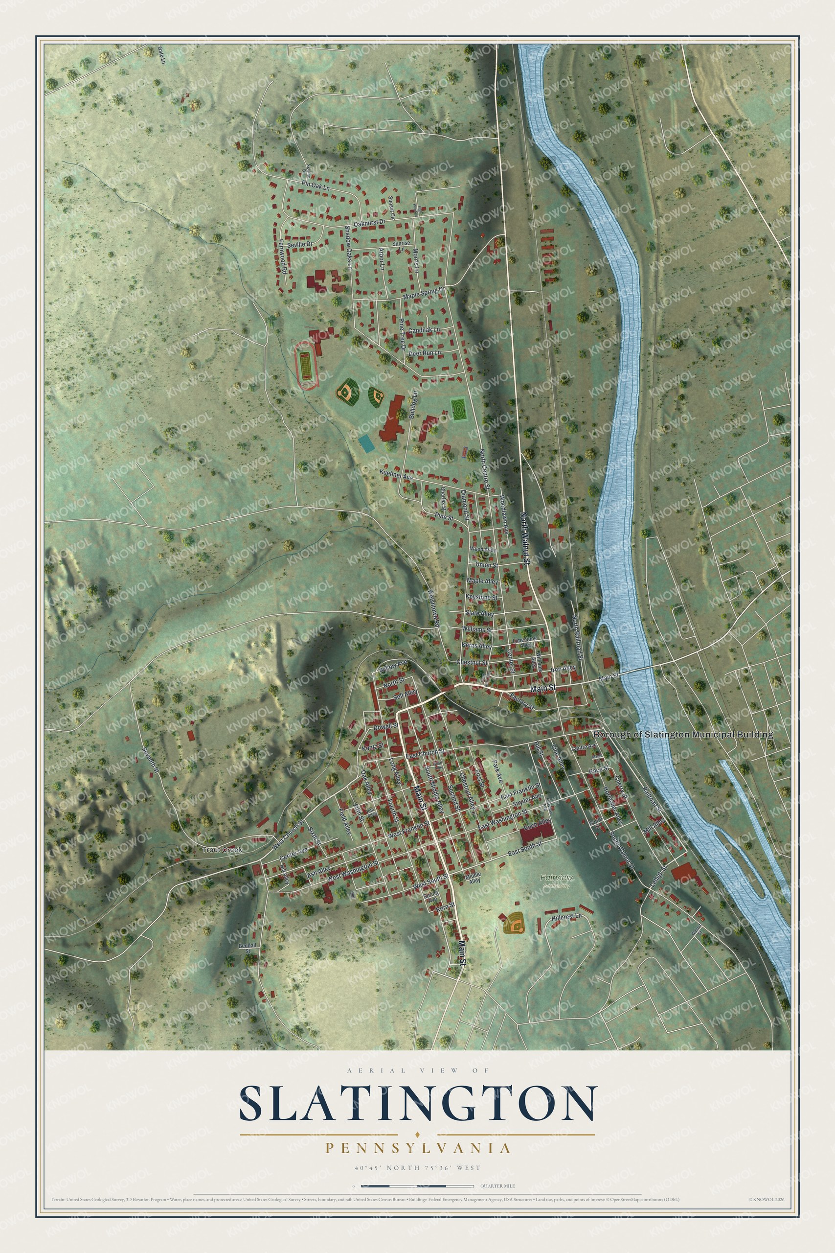 Watermarked full-map preview of Slatington, Pennsylvania