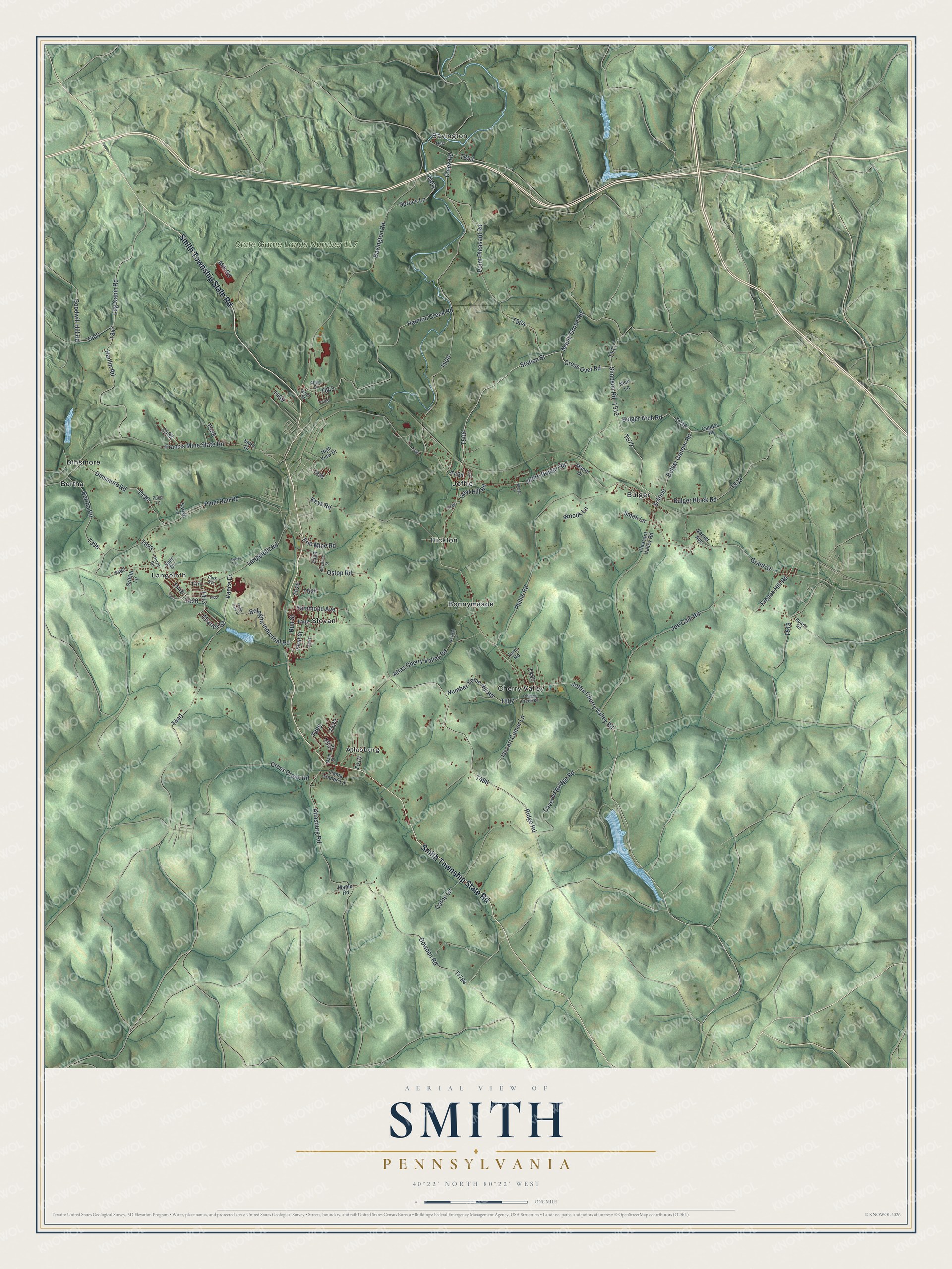 Watermarked full-map preview of Smith, Pennsylvania