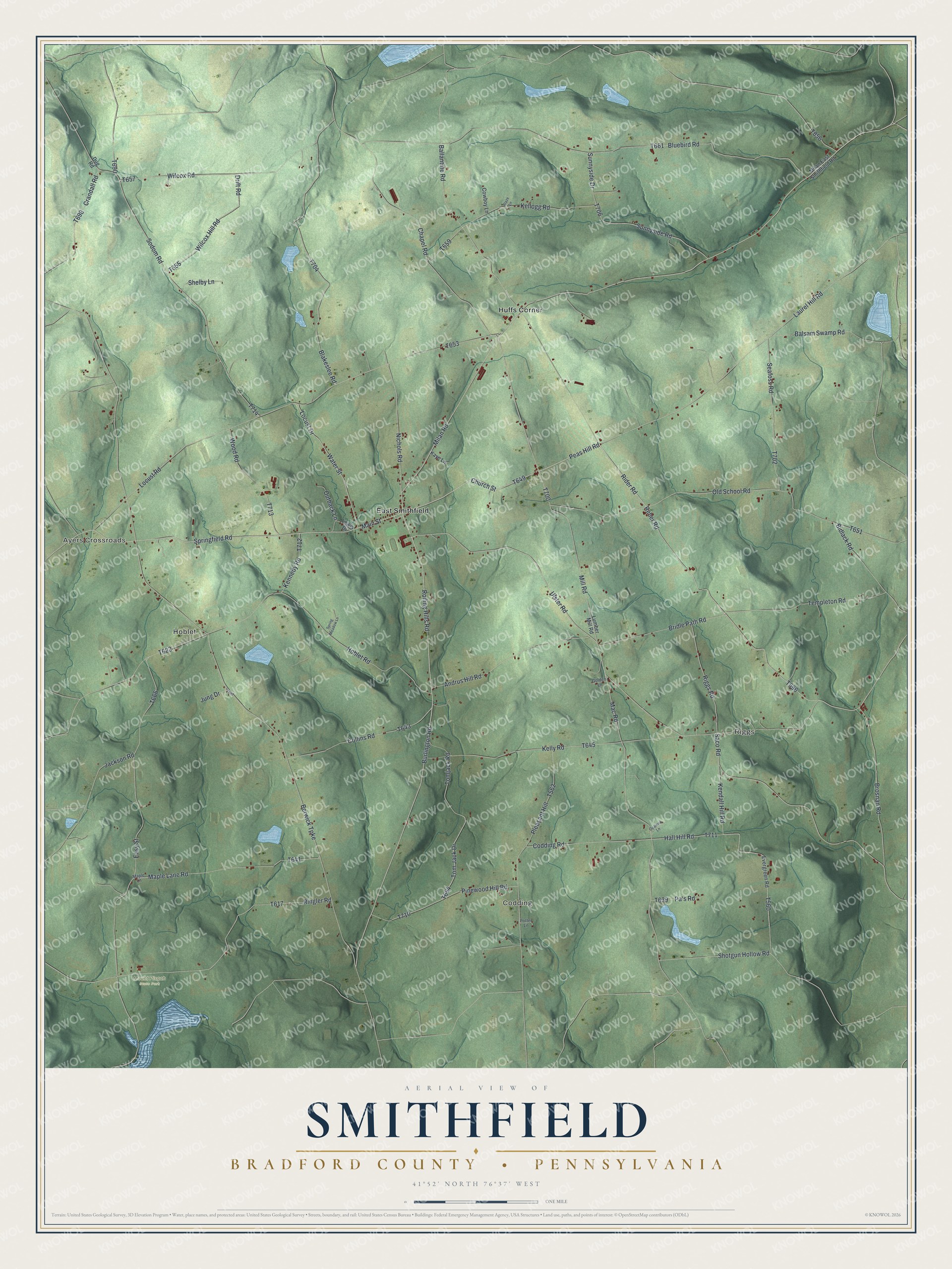 Watermarked full-map preview of Smithfield, Pennsylvania