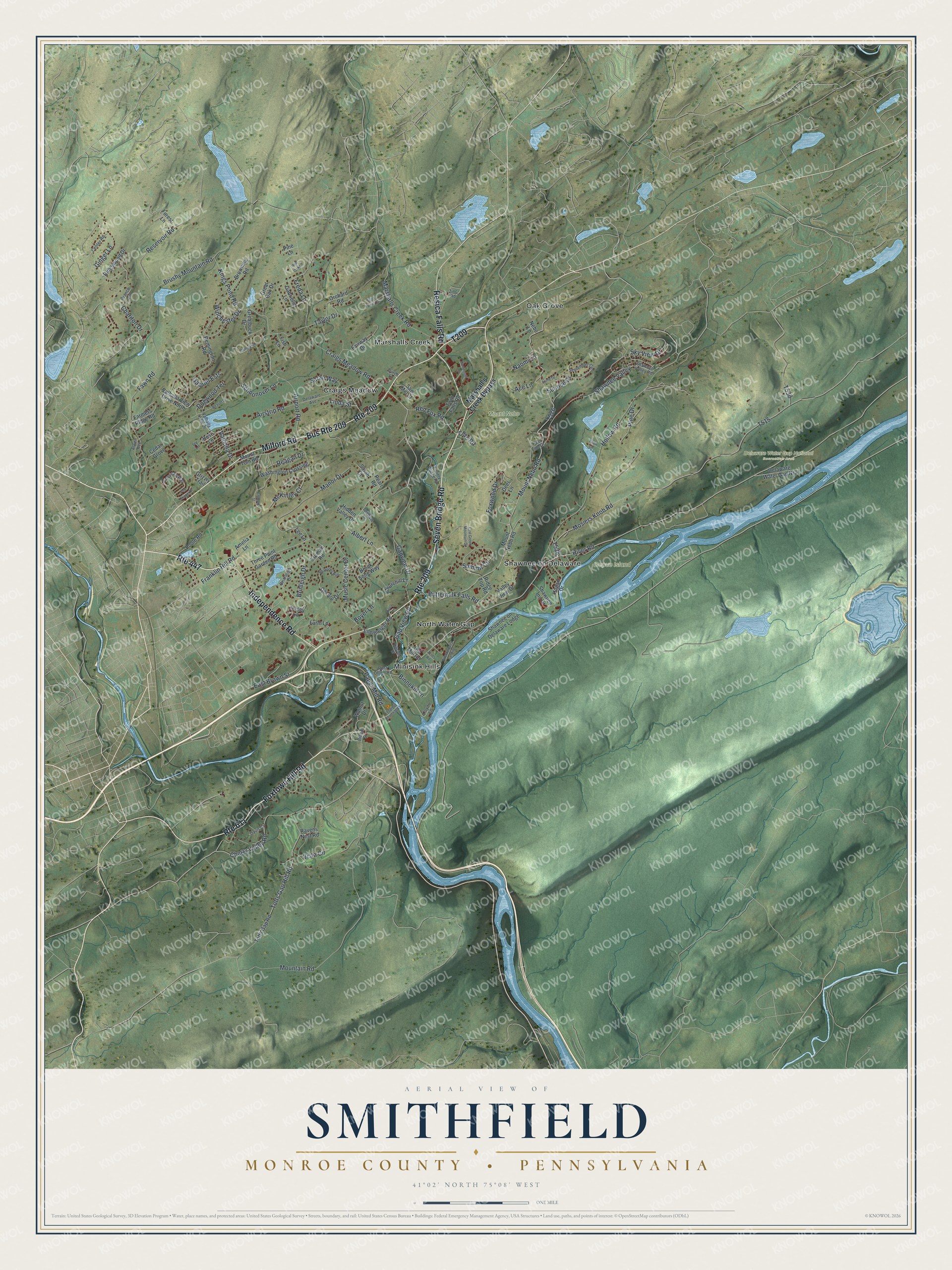 Watermarked full-map preview of Smithfield, Pennsylvania