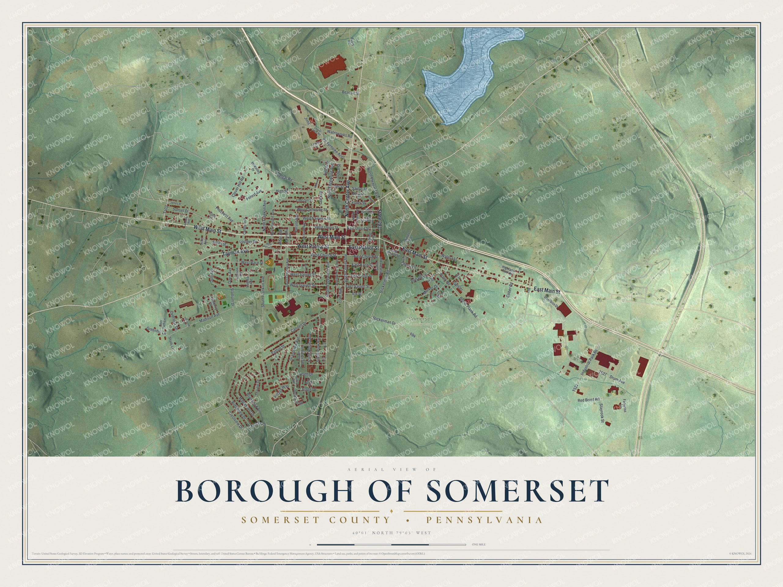 Watermarked full-map preview of Borough of Somerset, Pennsylvania