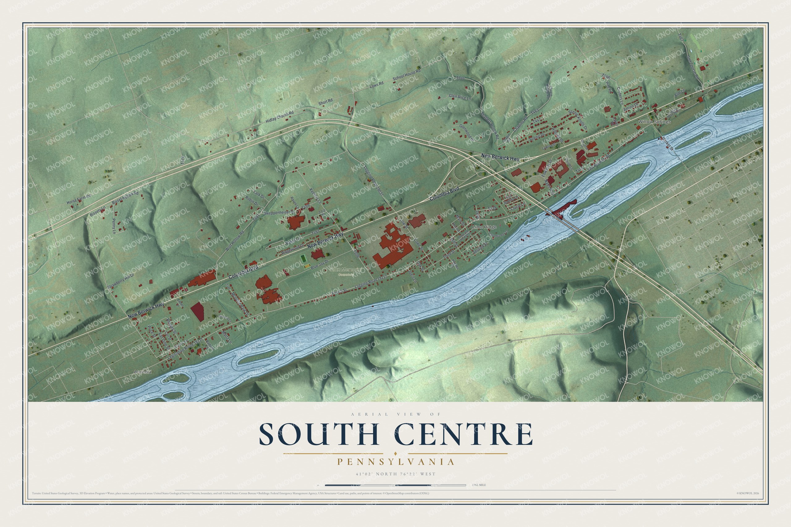 Watermarked full-map preview of South Centre, Pennsylvania