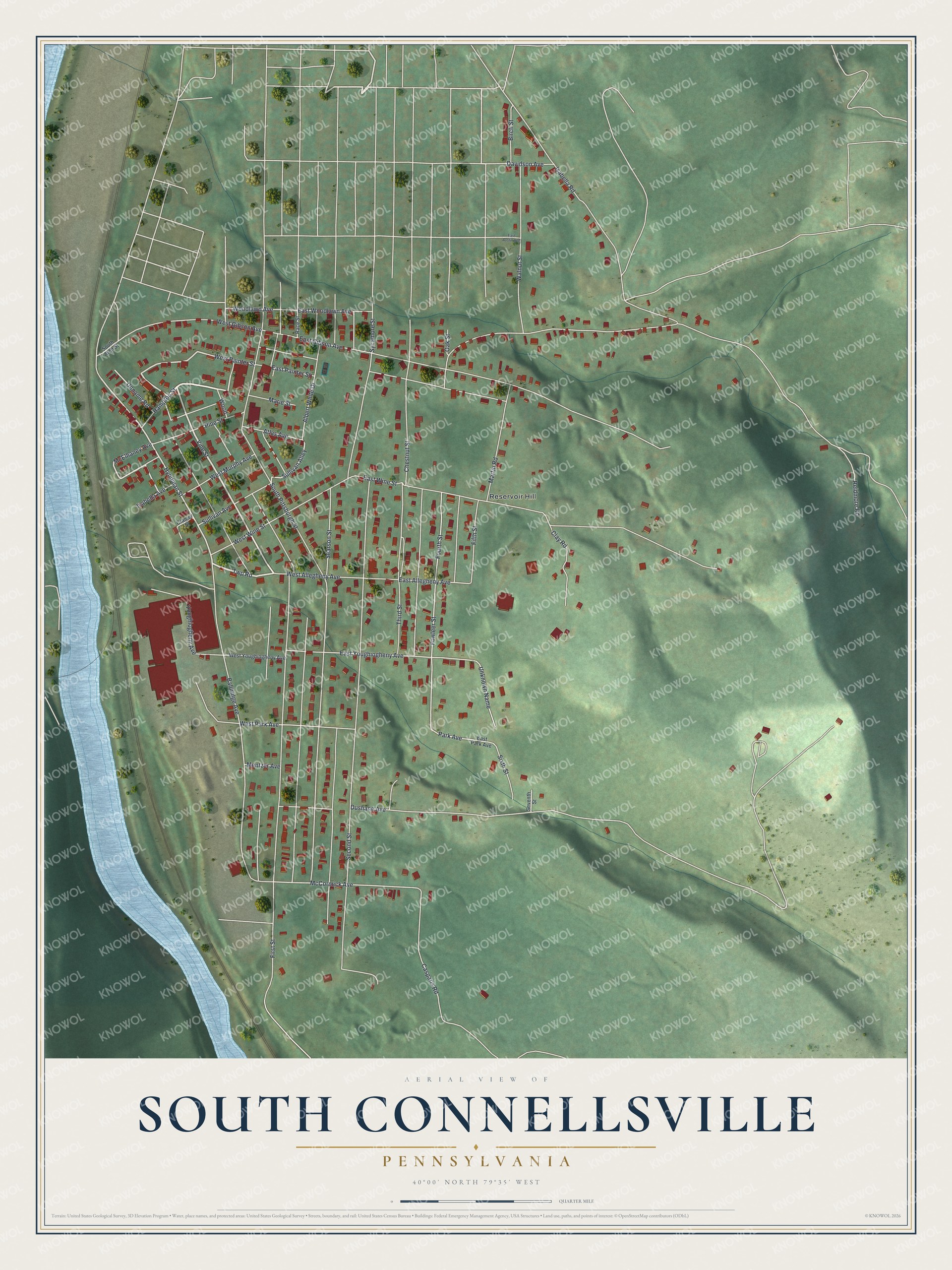 Watermarked full-map preview of South Connellsville, Pennsylvania