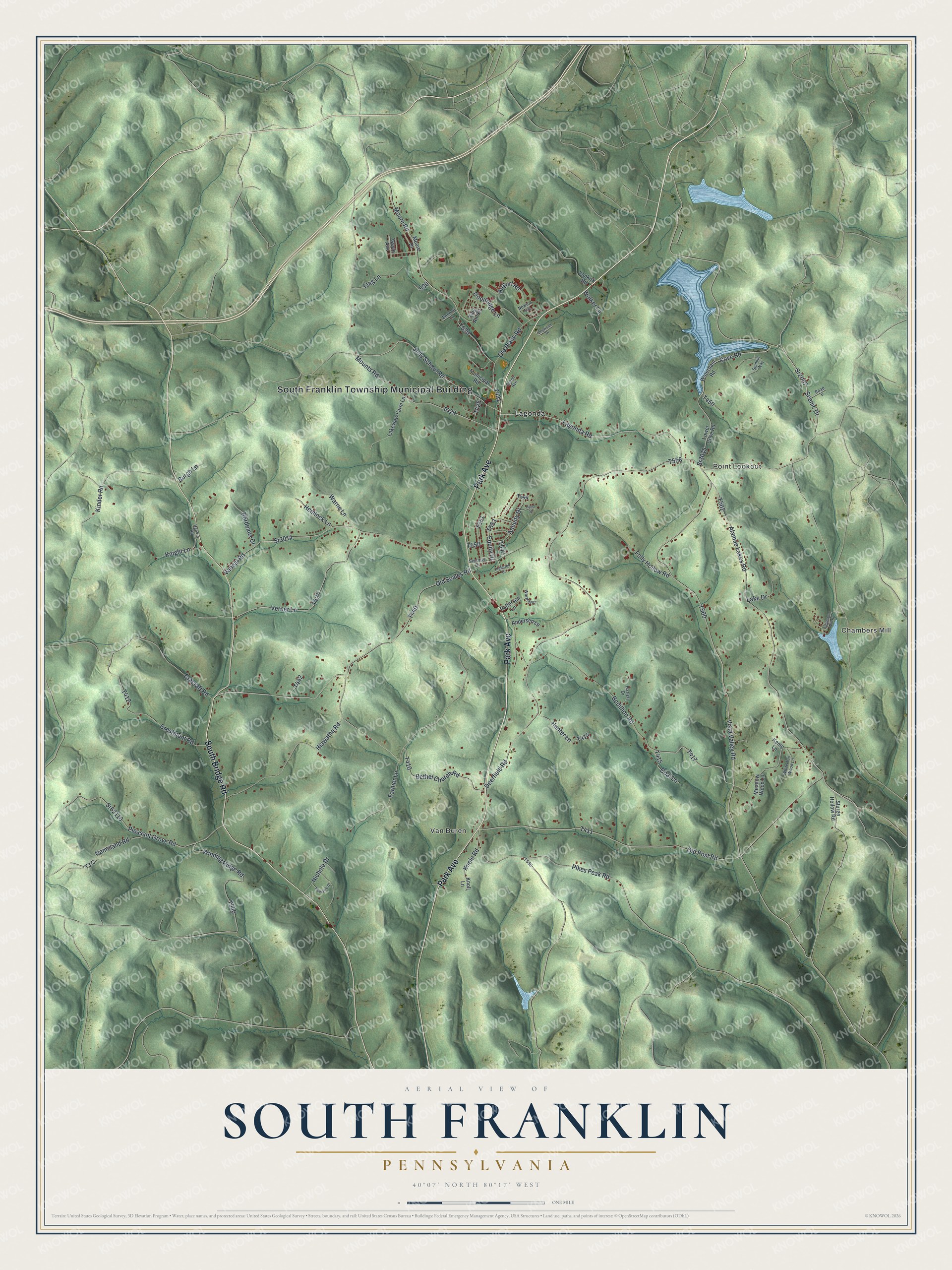 Watermarked full-map preview of South Franklin, Pennsylvania