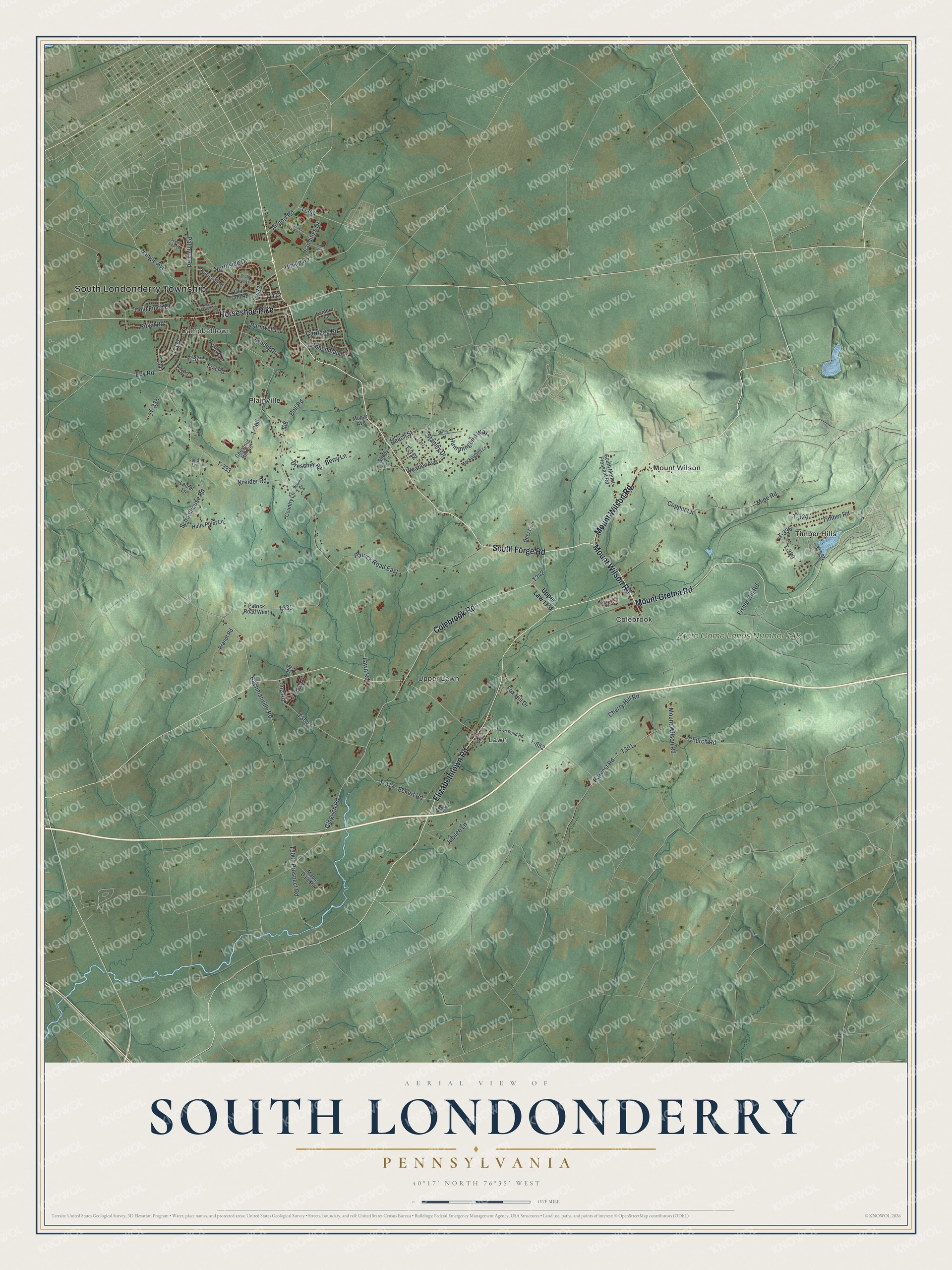 Watermarked full-map preview of South Londonderry, Pennsylvania