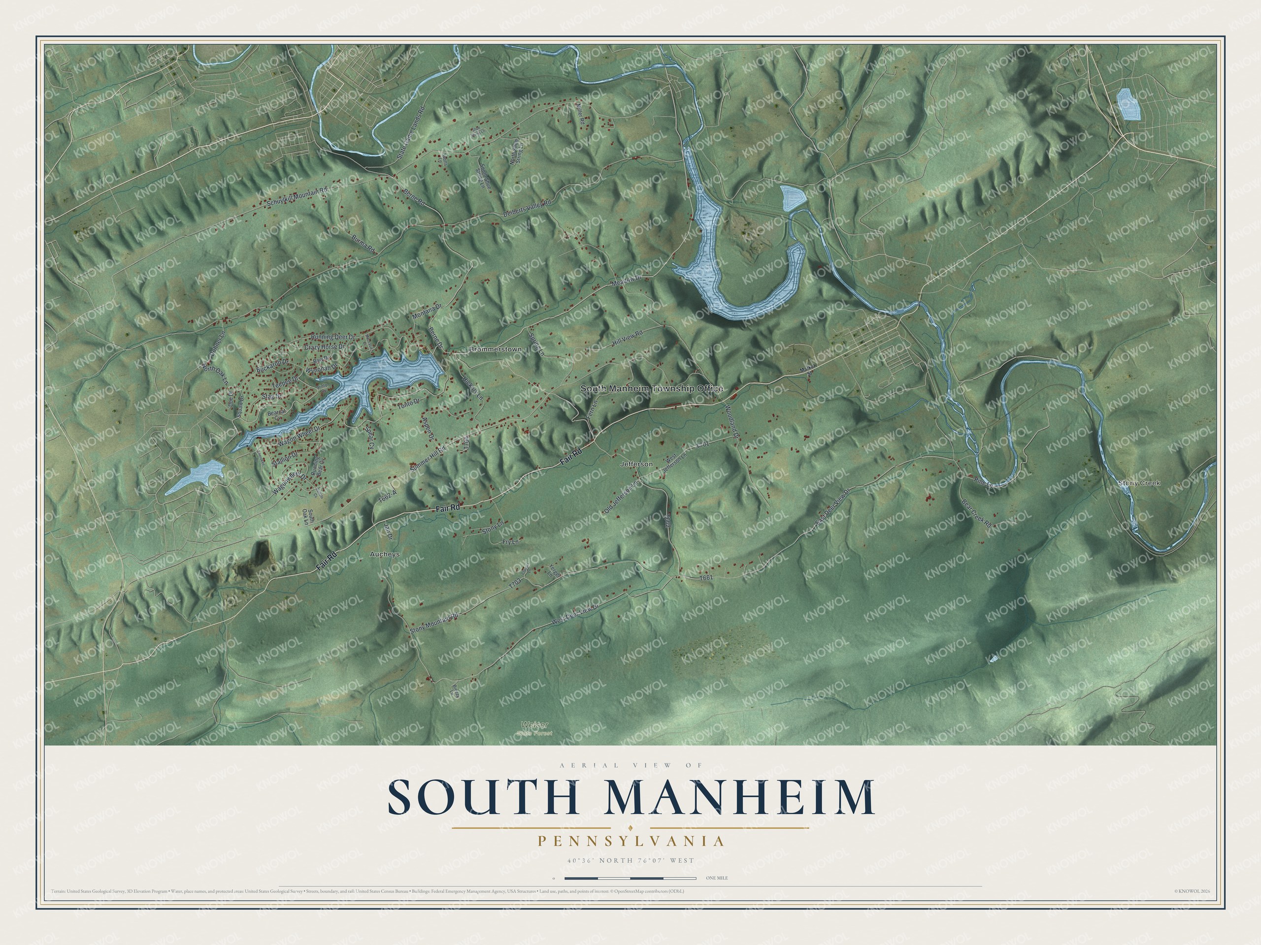 Watermarked full-map preview of South Manheim, Pennsylvania