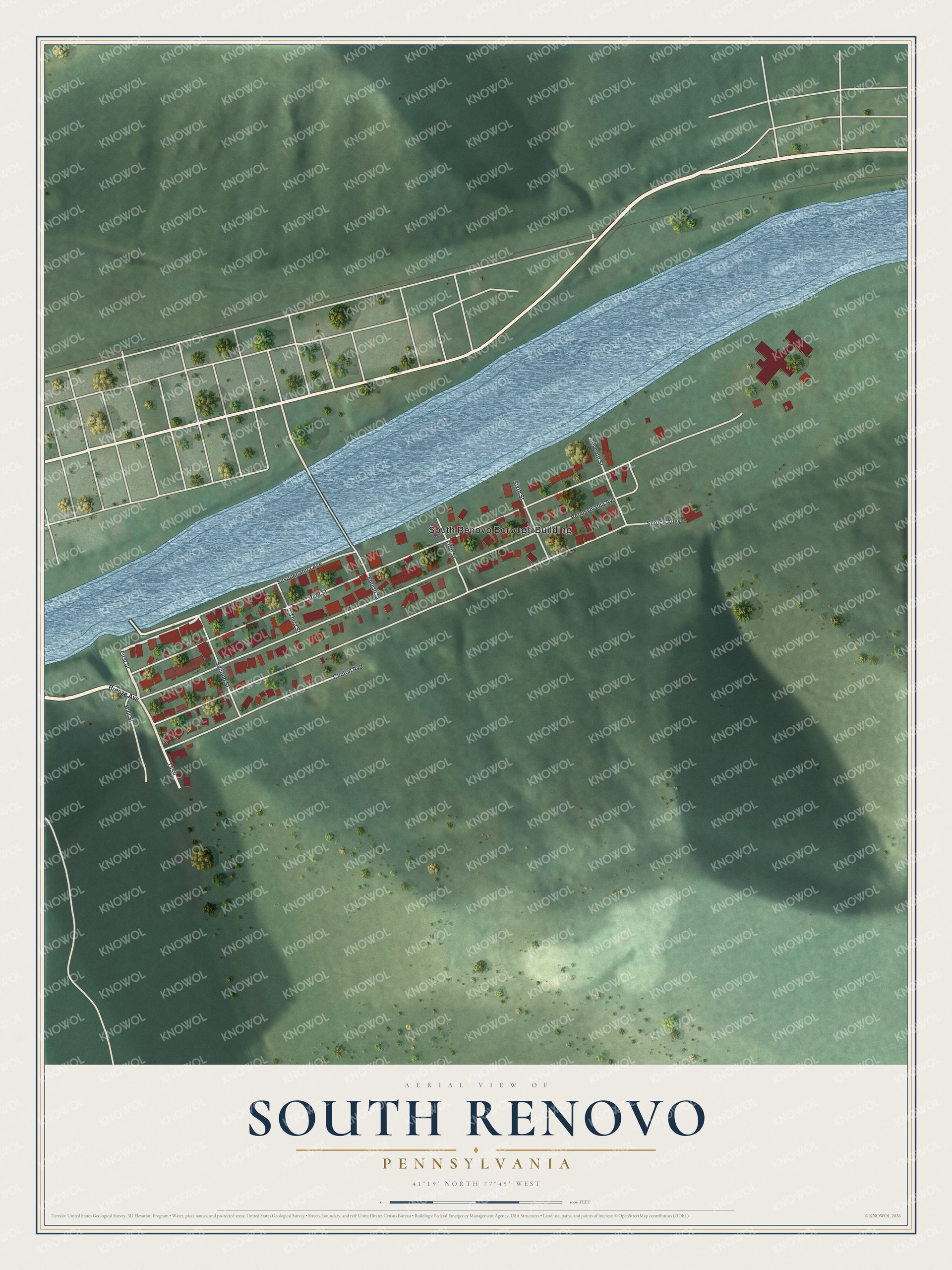 Watermarked full-map preview of South Renovo, Pennsylvania