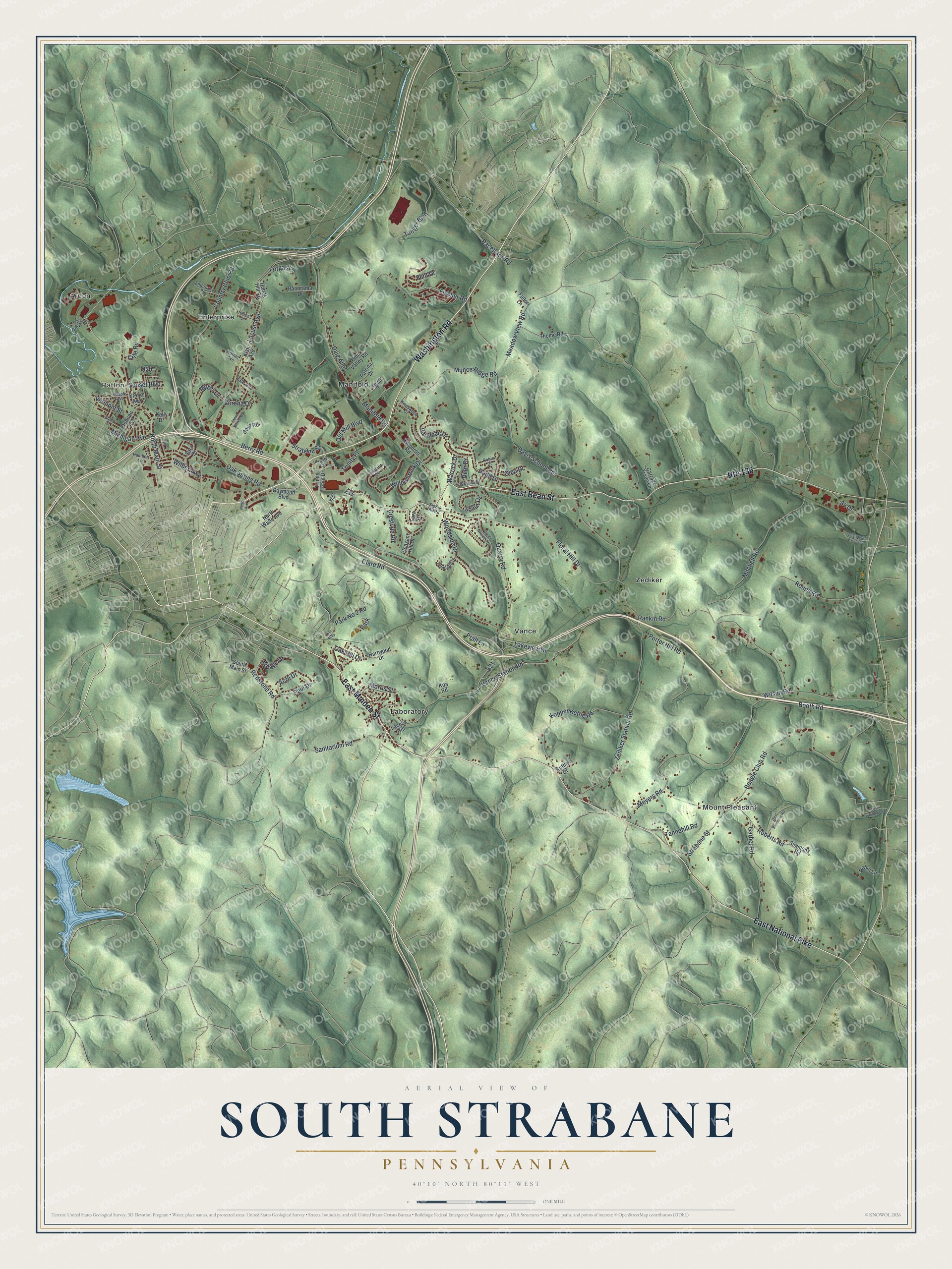 Watermarked full-map preview of South Strabane, Pennsylvania