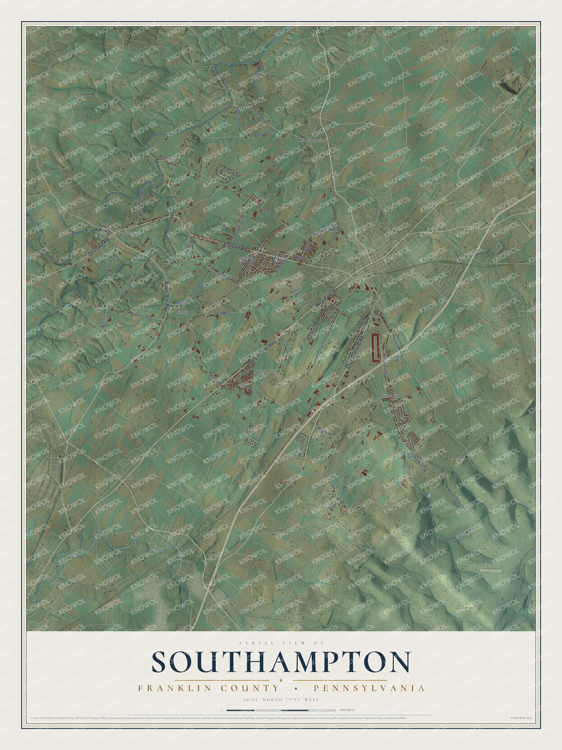 Watermarked full-map preview of Southampton, Pennsylvania