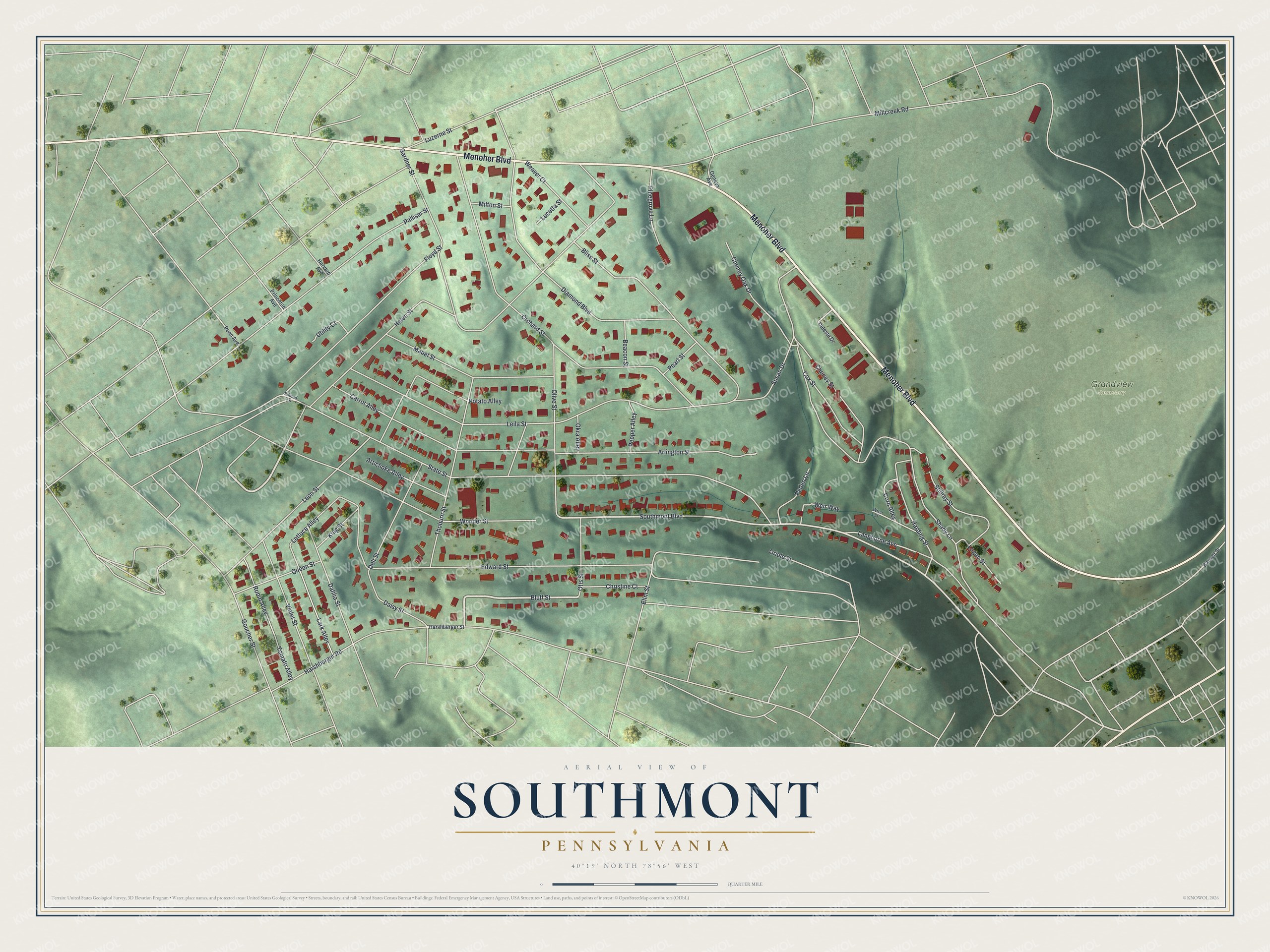 Watermarked full-map preview of Southmont, Pennsylvania
