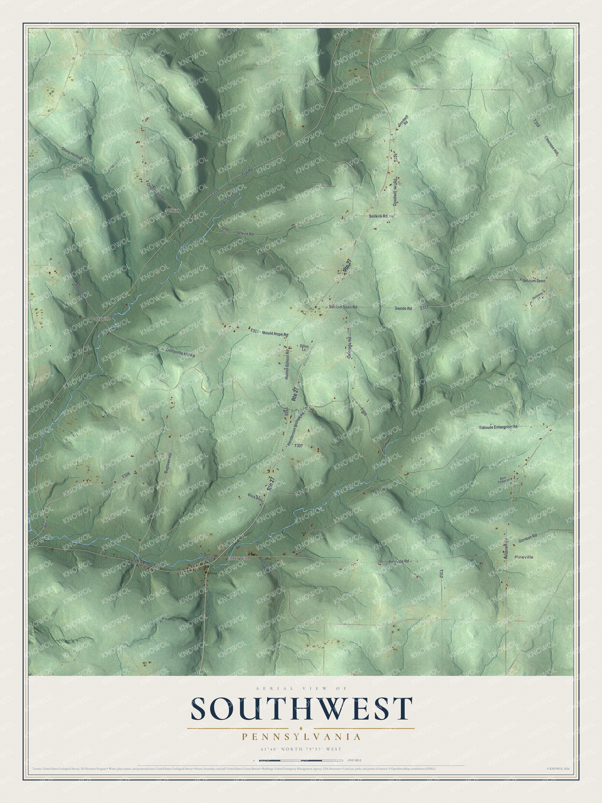 Watermarked full-map preview of Southwest, Pennsylvania