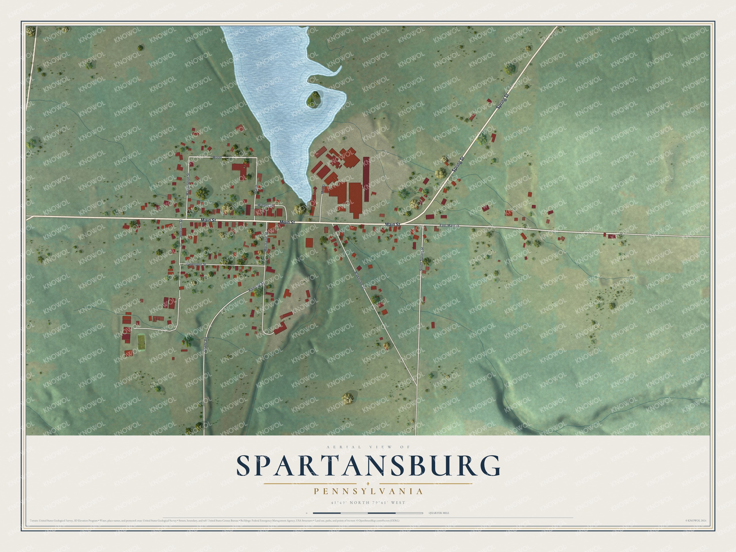Watermarked full-map preview of Spartansburg, Pennsylvania