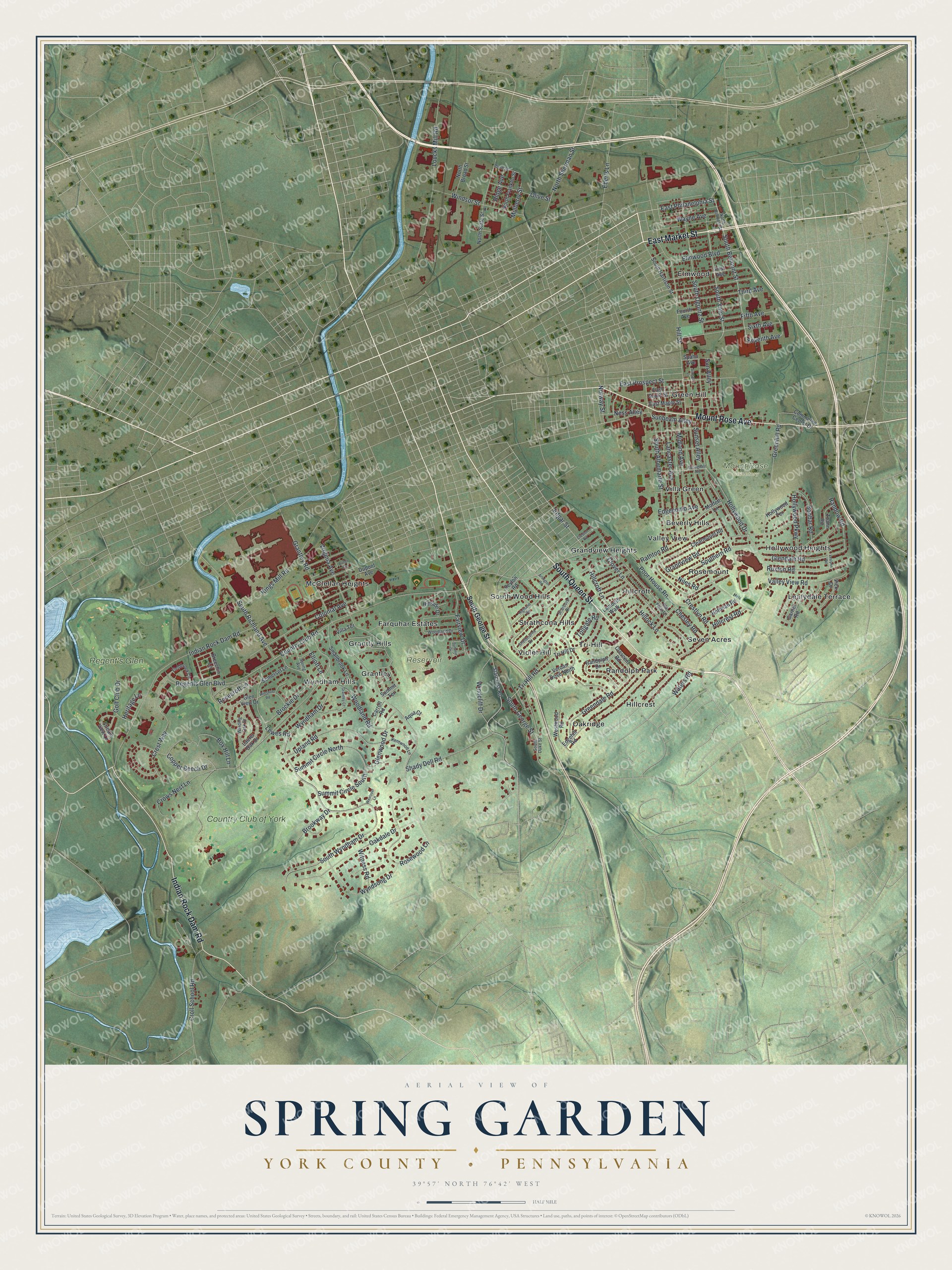 Watermarked full-map preview of Spring Garden, Pennsylvania
