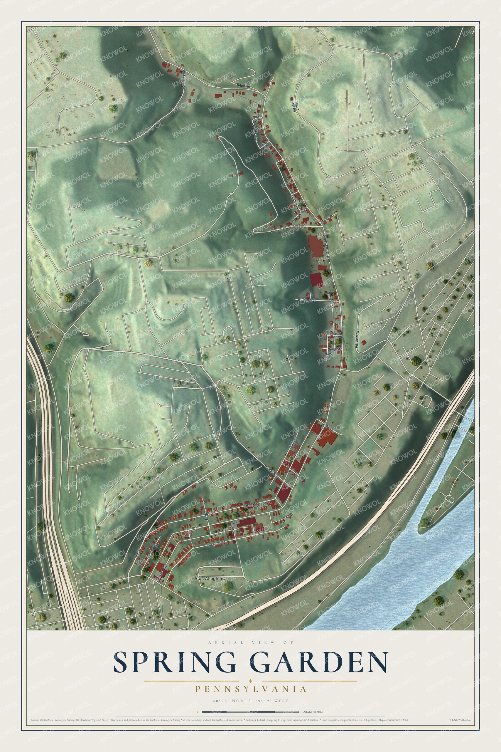 Watermarked full-map preview of Spring Garden, Pennsylvania