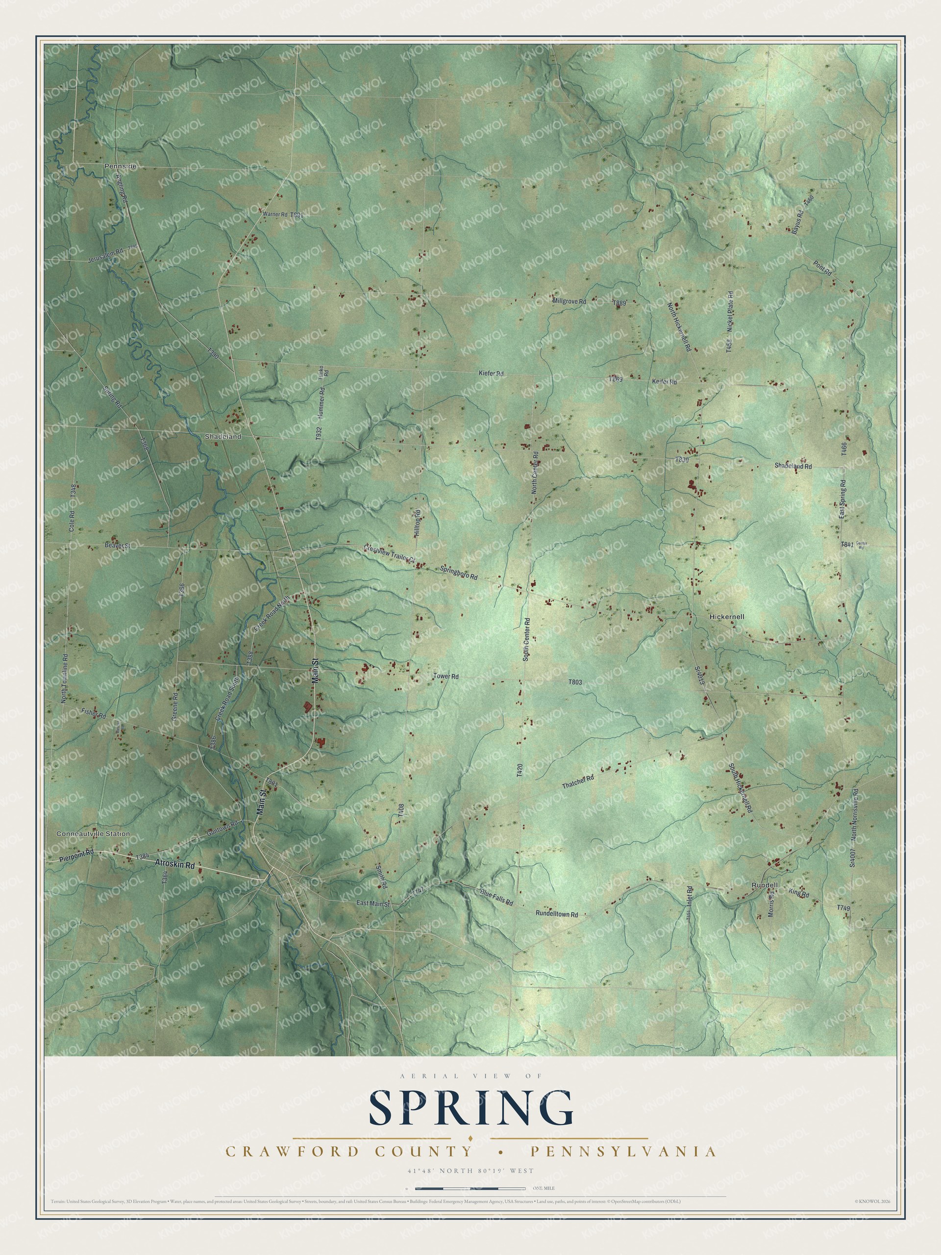 Watermarked full-map preview of Spring, Pennsylvania