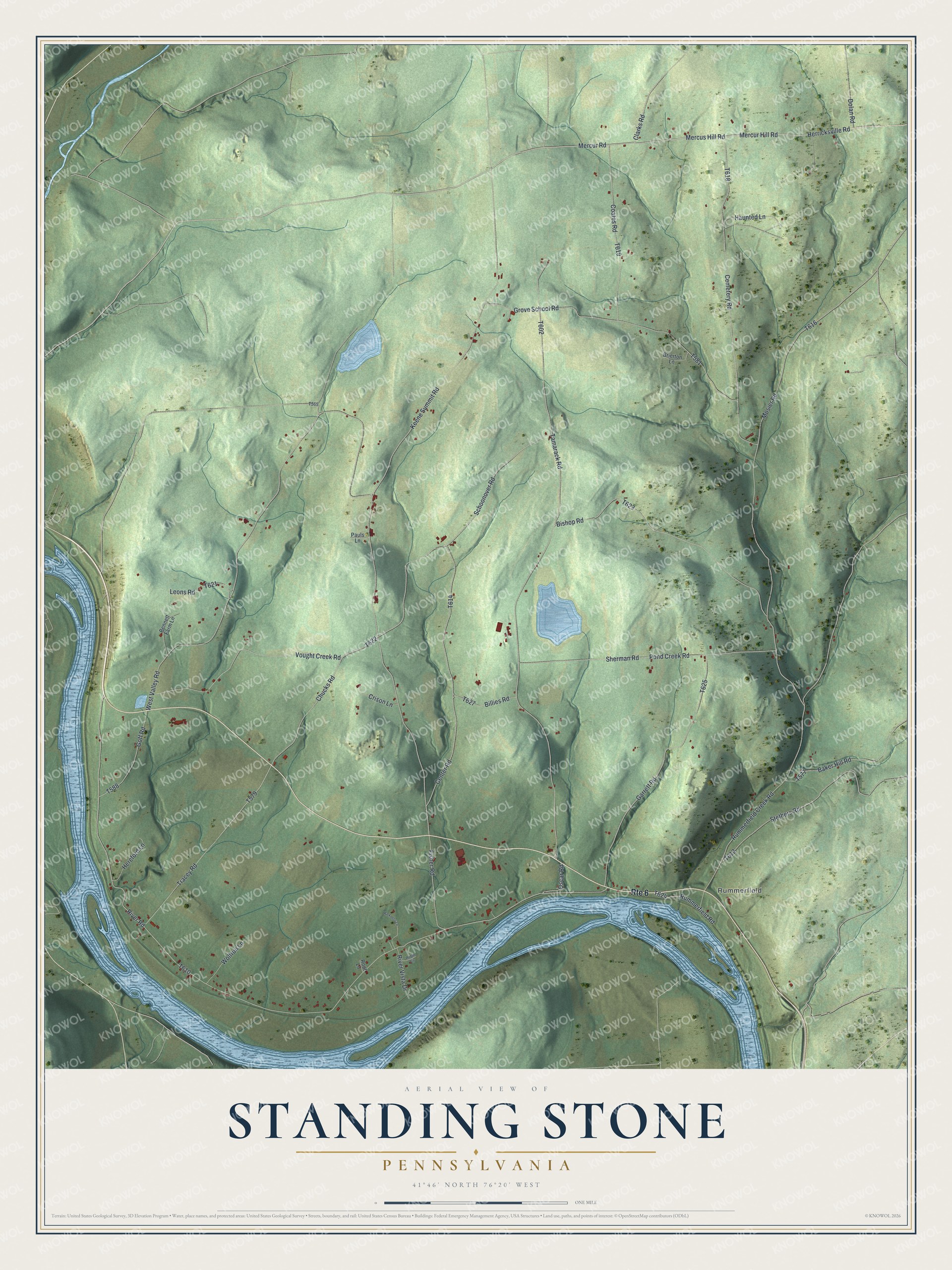 Watermarked full-map preview of Standing Stone, Pennsylvania