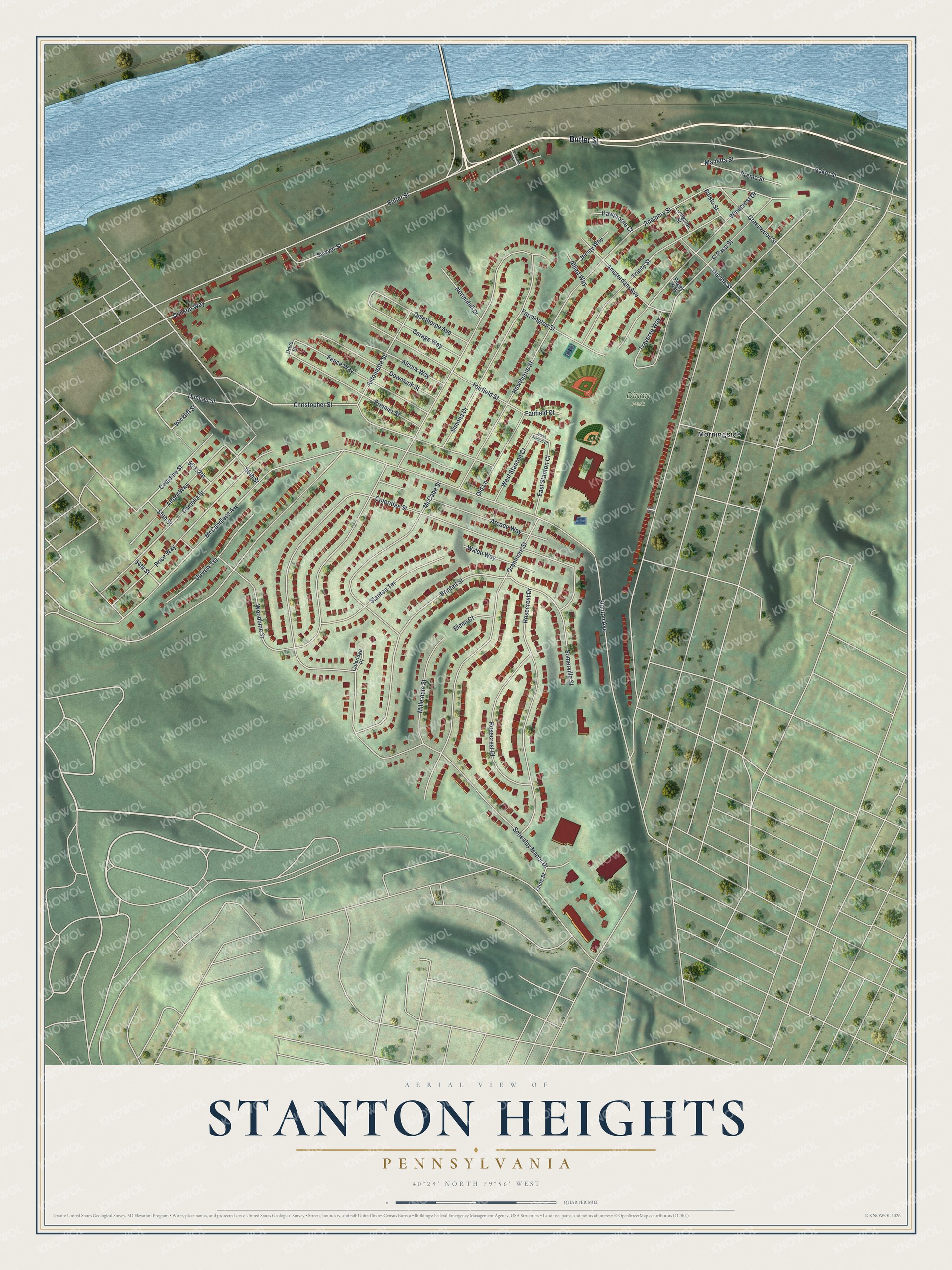 Watermarked full-map preview of Stanton Heights, Pennsylvania