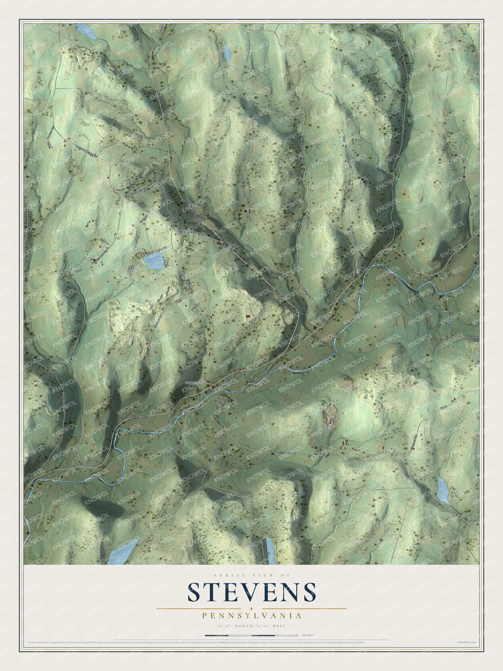 Watermarked full-map preview of Stevens, Pennsylvania