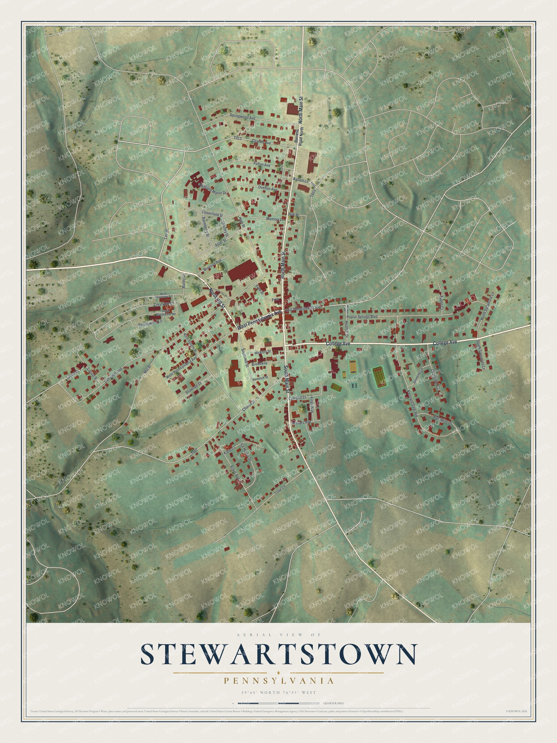 Watermarked full-map preview of Stewartstown, Pennsylvania