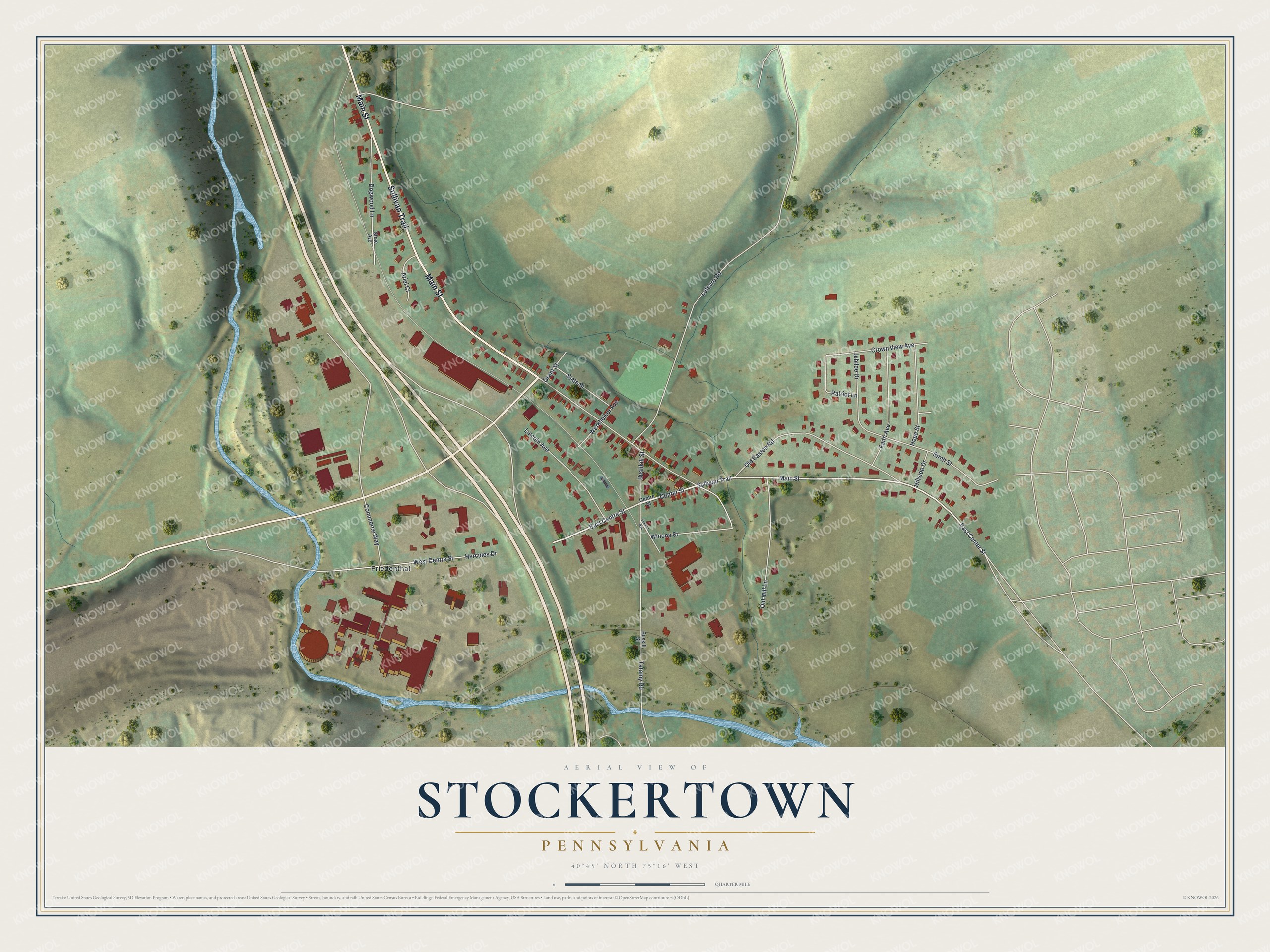 Watermarked full-map preview of Stockertown, Pennsylvania