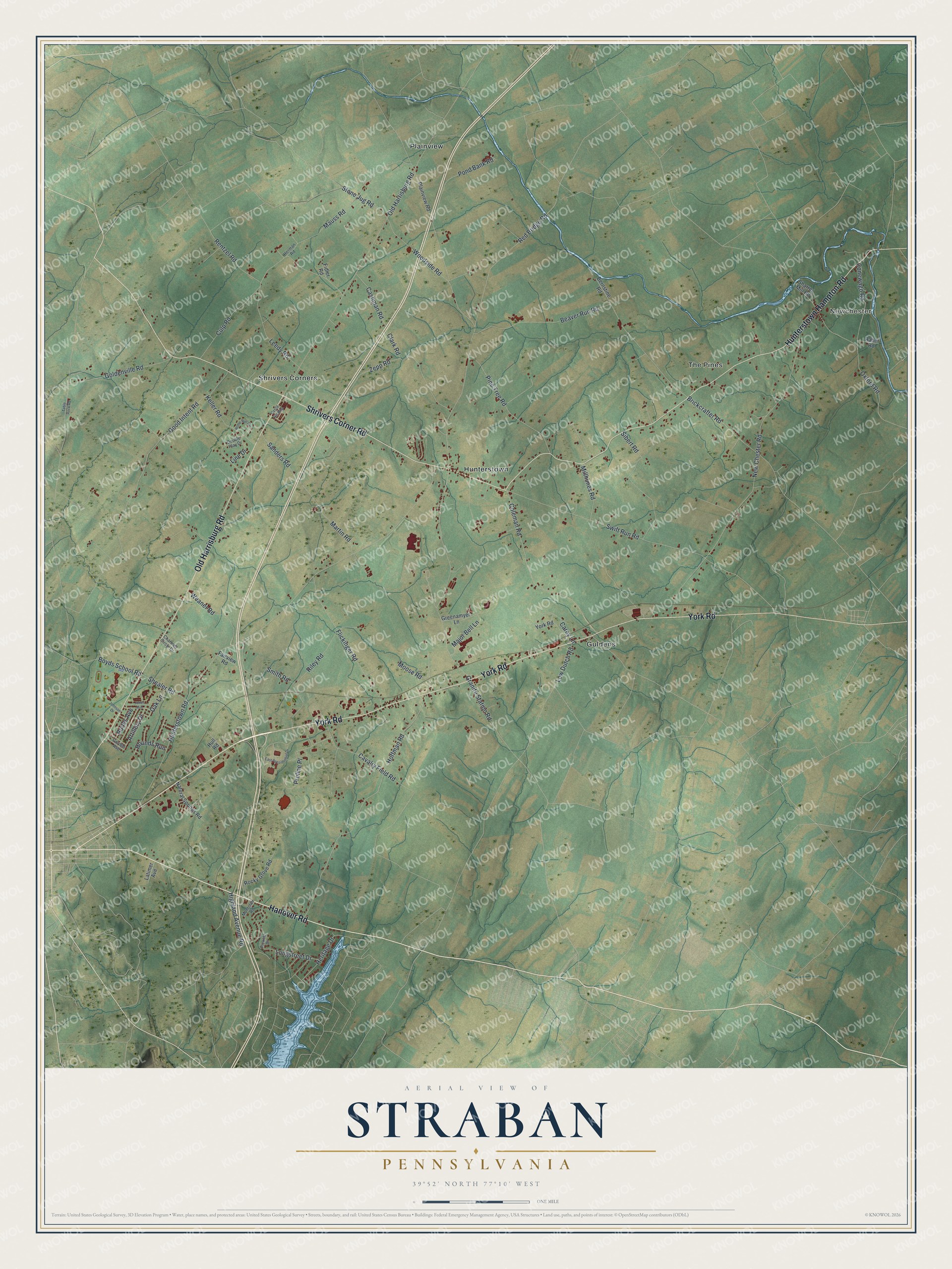 Watermarked full-map preview of Straban, Pennsylvania
