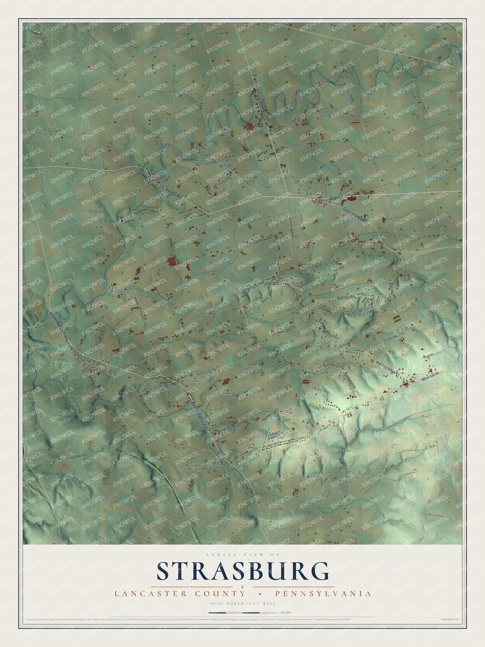 Watermarked full-map preview of Strasburg, Pennsylvania