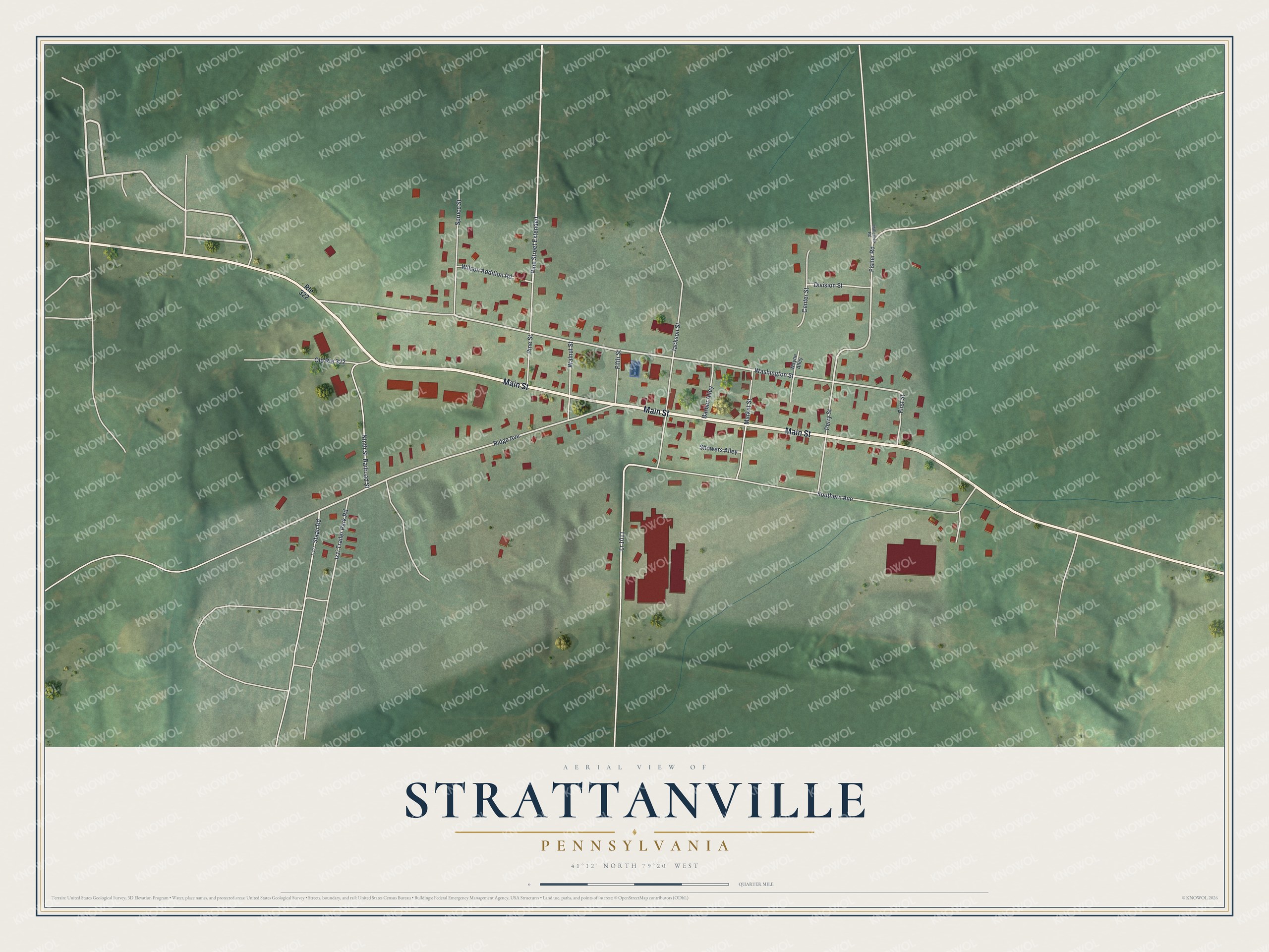 Watermarked full-map preview of Strattanville, Pennsylvania