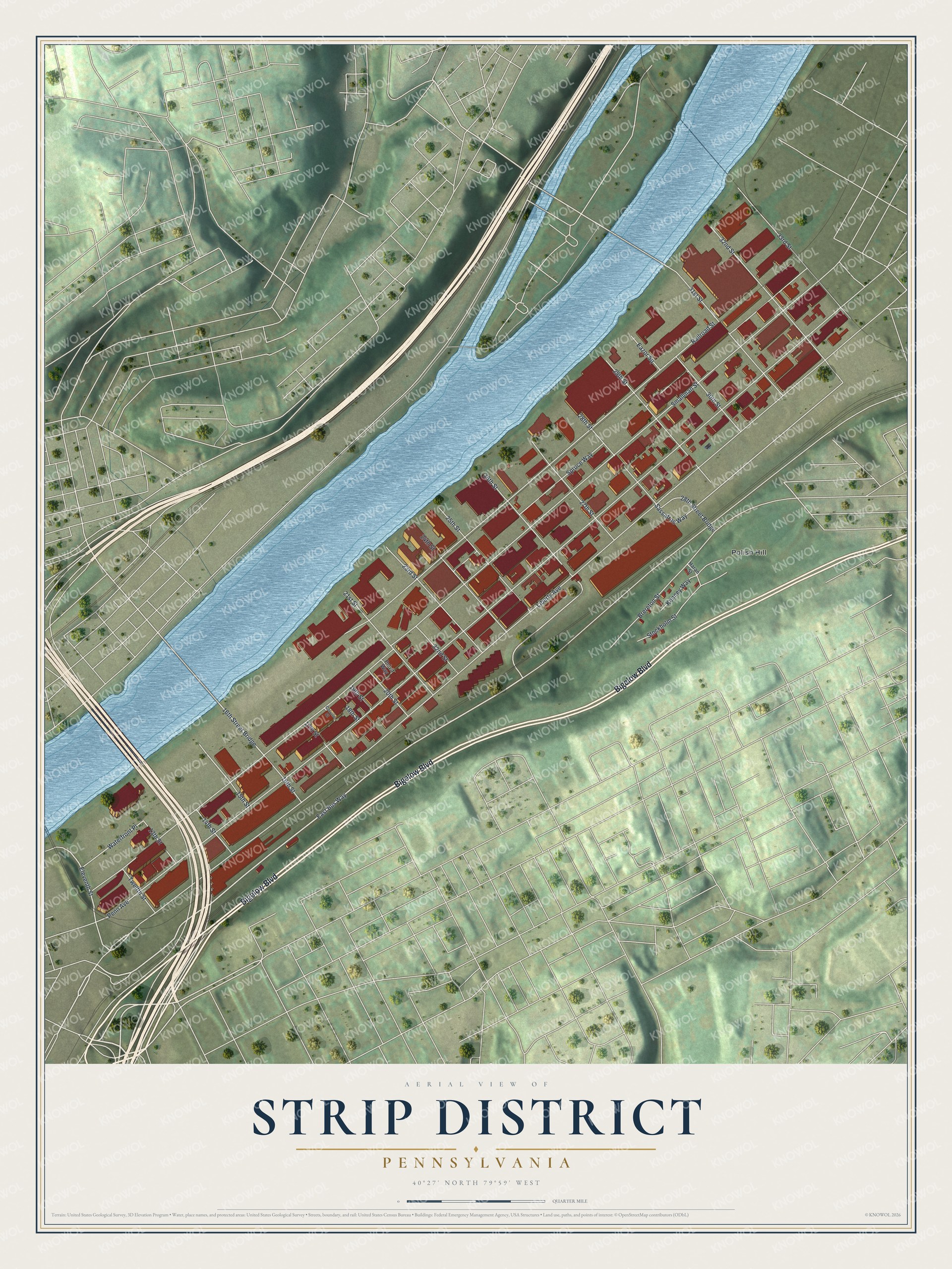Watermarked full-map preview of Strip District, Pennsylvania