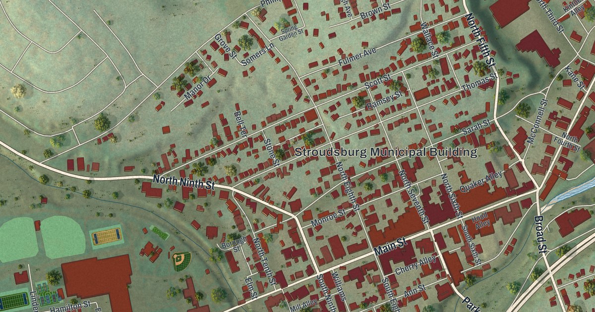 Map of Stroudsburg, Pennsylvania in 2026