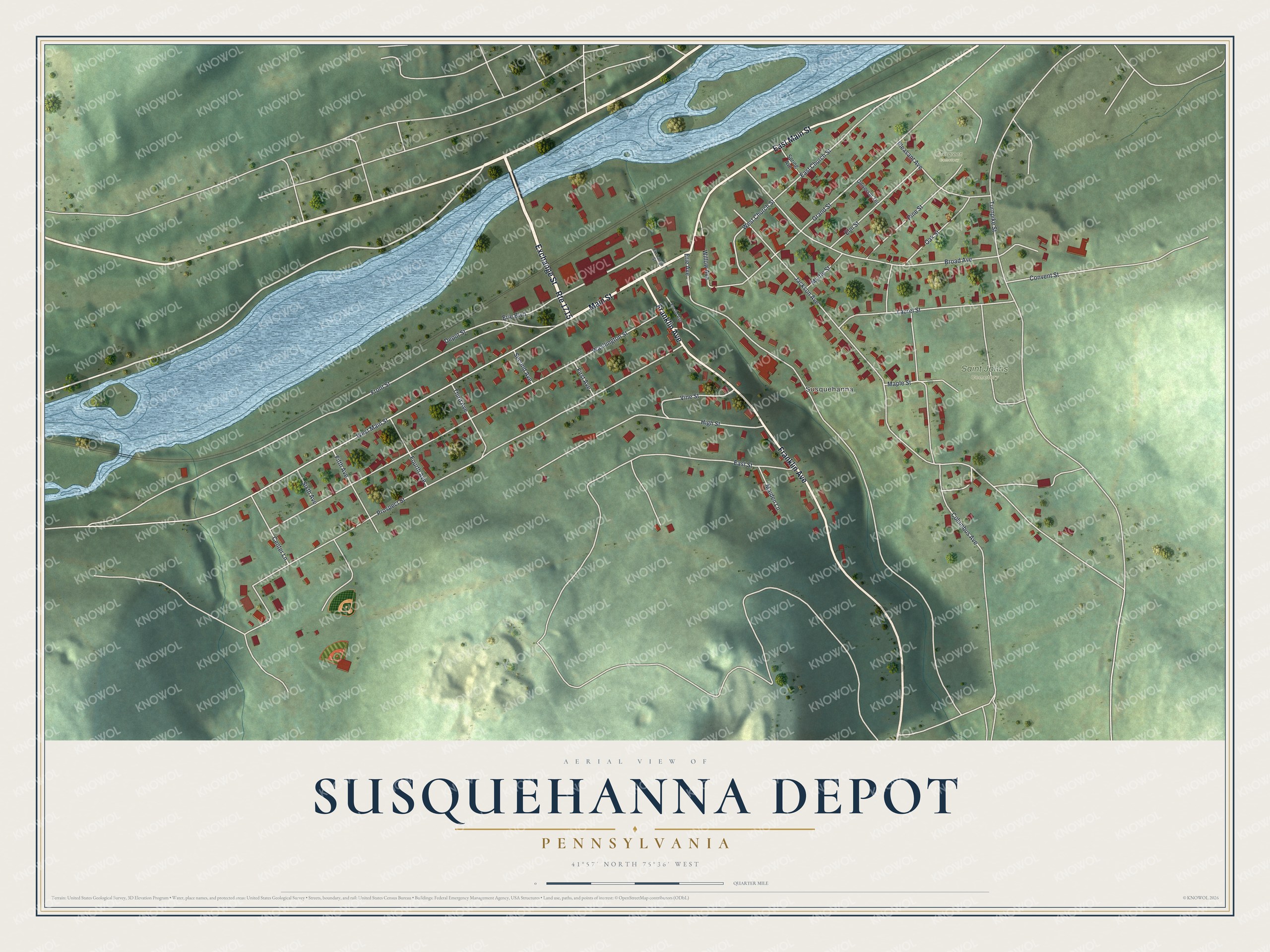 Watermarked full-map preview of Susquehanna Depot, Pennsylvania