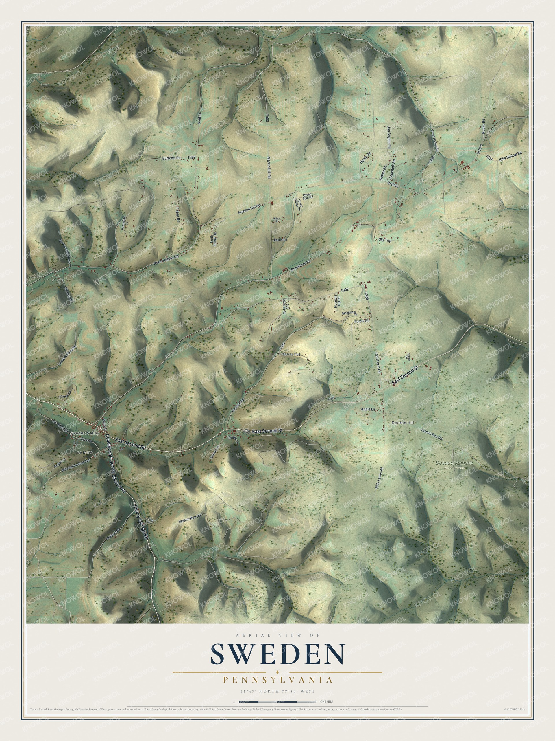 Watermarked full-map preview of Sweden, Pennsylvania