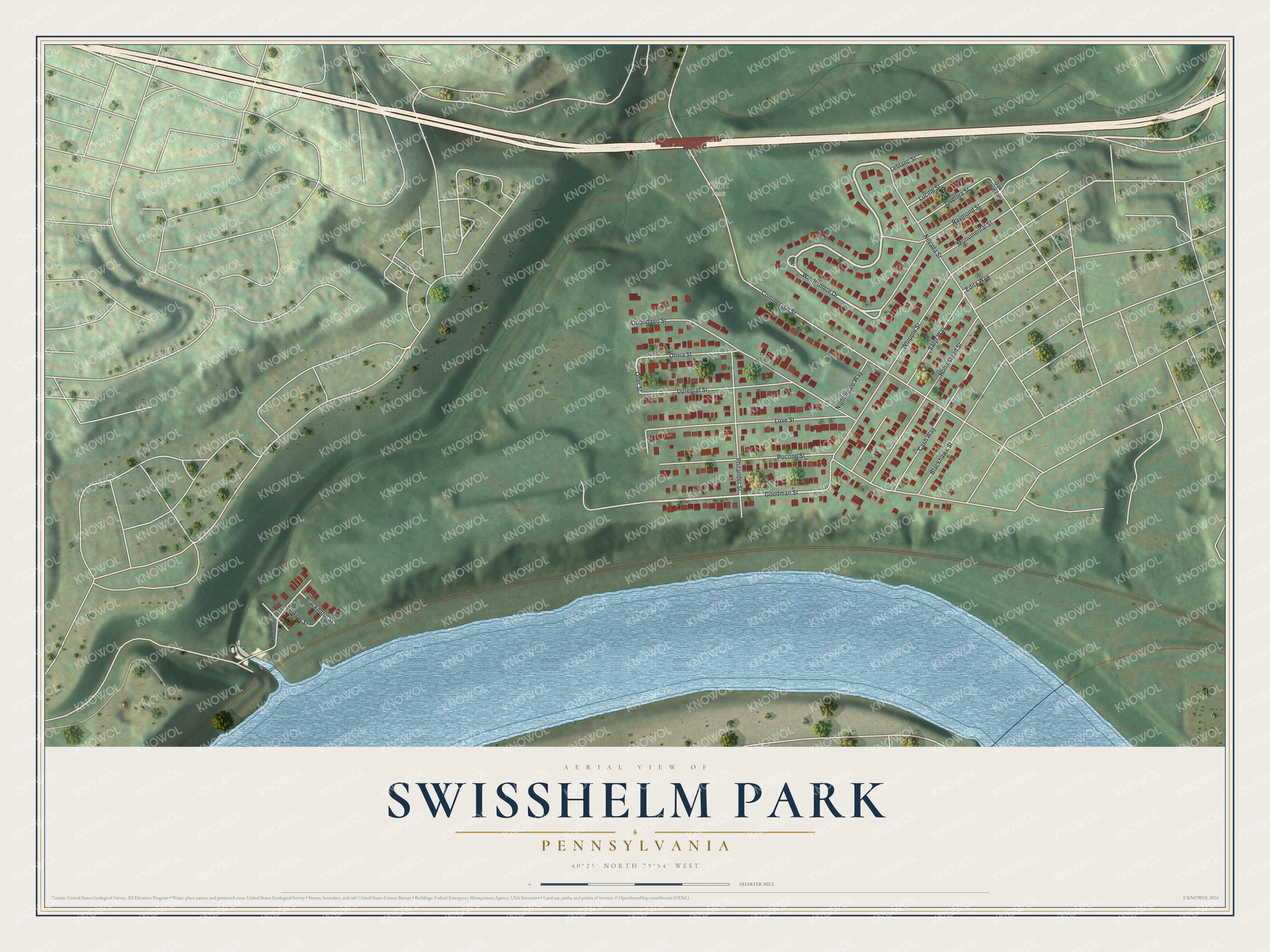 Watermarked full-map preview of Swisshelm Park, Pennsylvania