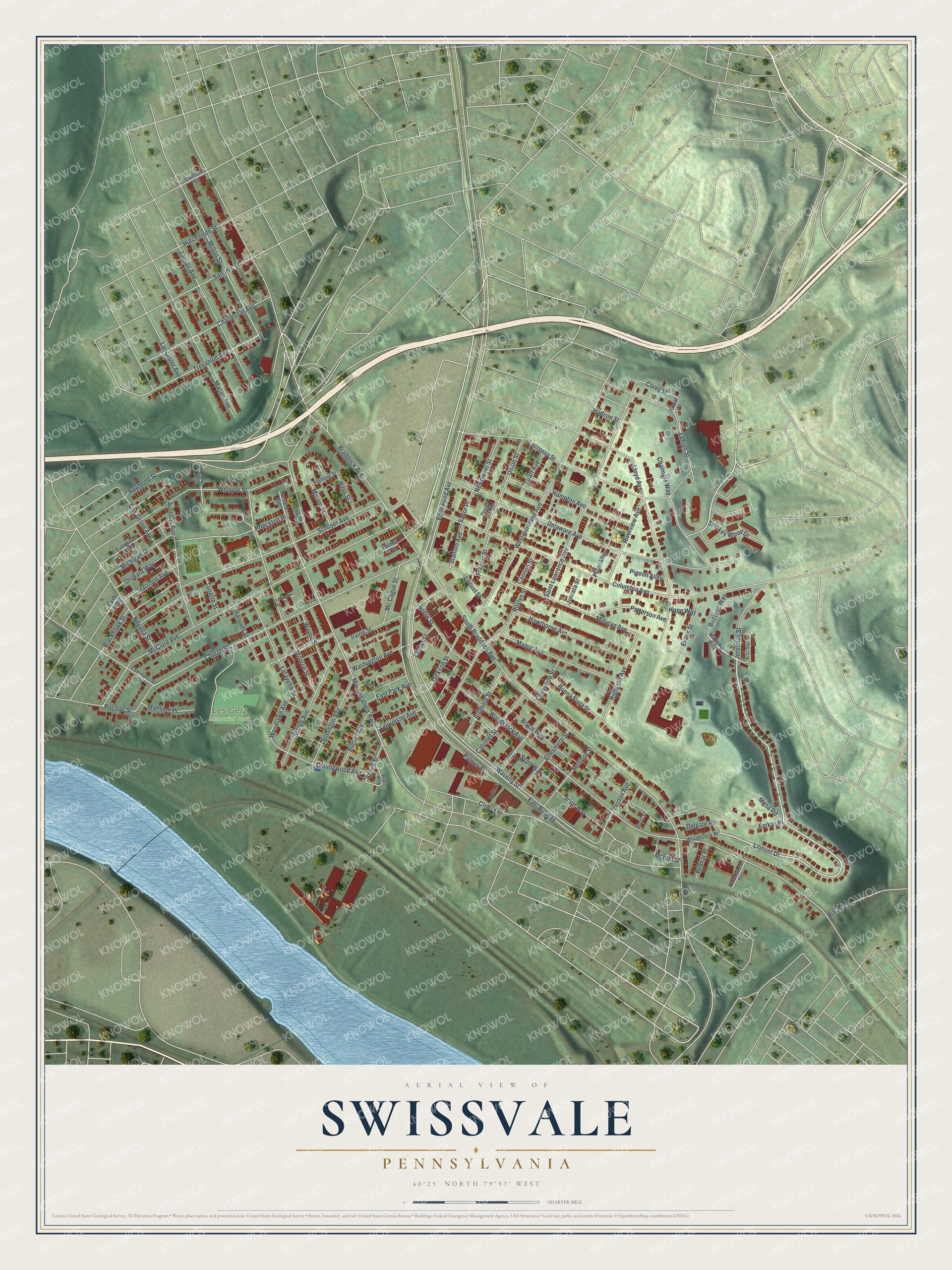 Watermarked full-map preview of Swissvale, Pennsylvania